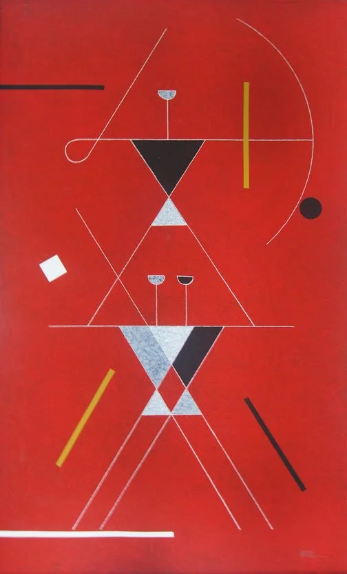 Arturo Luz, Performers, 60" x 36", Acrylic on Canvas 1997