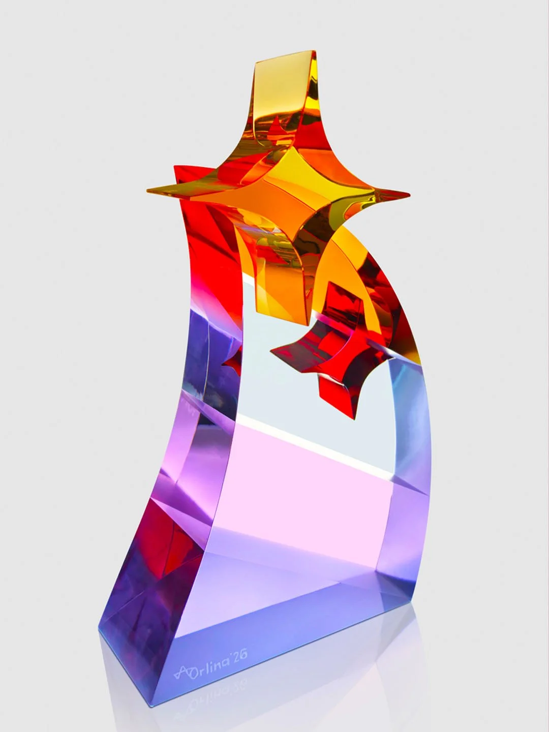 Kira, Watashi Wa Star, 32 x 21 x 14 cm, Laminated Coldworked Glass, 2026