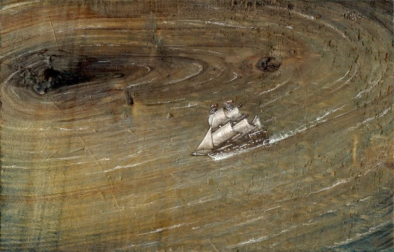 "Automorphic Maelstrom"   8" x 12" Ink on Wood