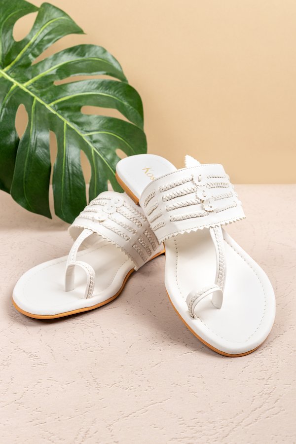 white flat sandals for women