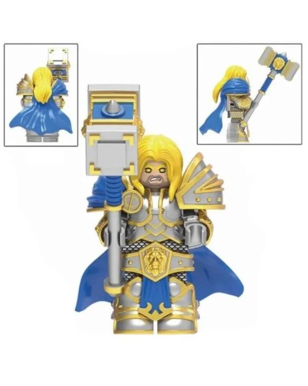 MOC Minifig - World Of Warcraft - Arthas Menethil (Blonde hair)