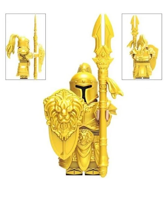 MOC Minifig - World Of Warcraft - Stormwind City Guard (Gold) 1