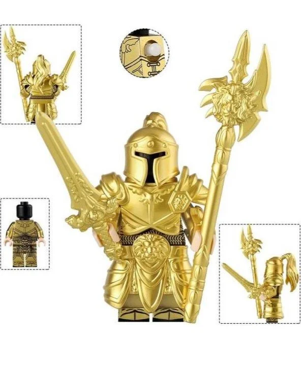 MOC Minifig - World Of Warcraft - Stormwind City Guard (Gold) 3