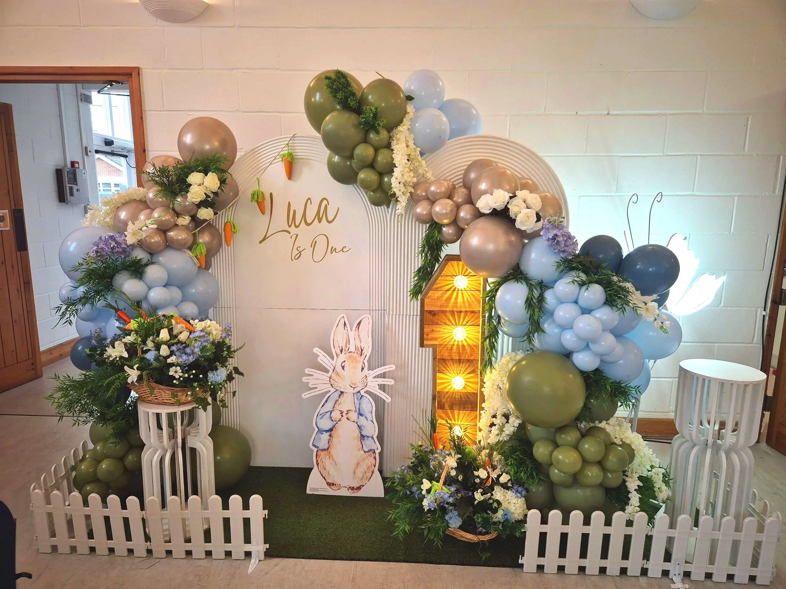 Peter Rabbit inspired backdrop styling birthday/baby shower 