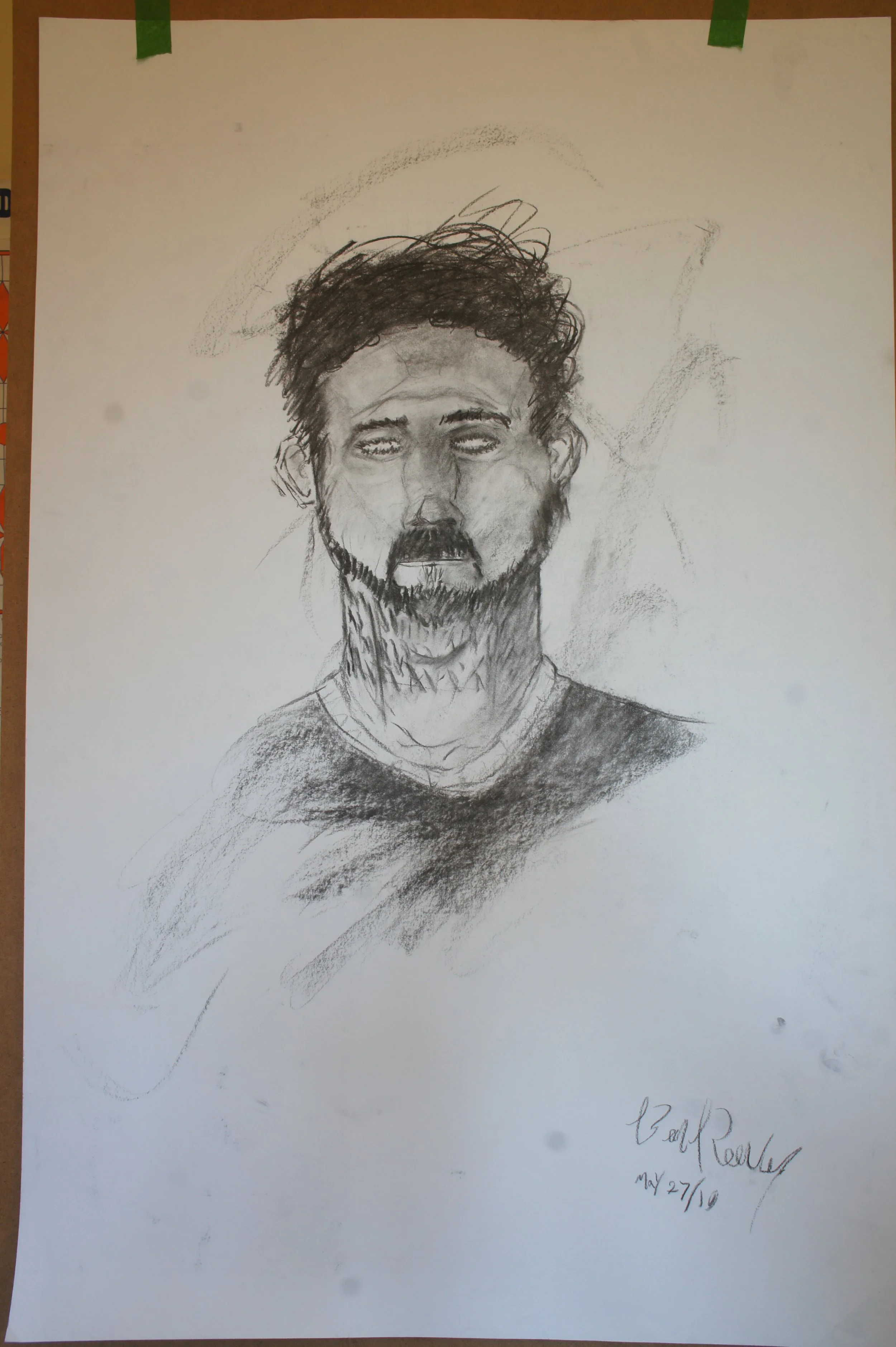 charcoal self portrait: on Bristol Vellum
original: 23 in by 35 in