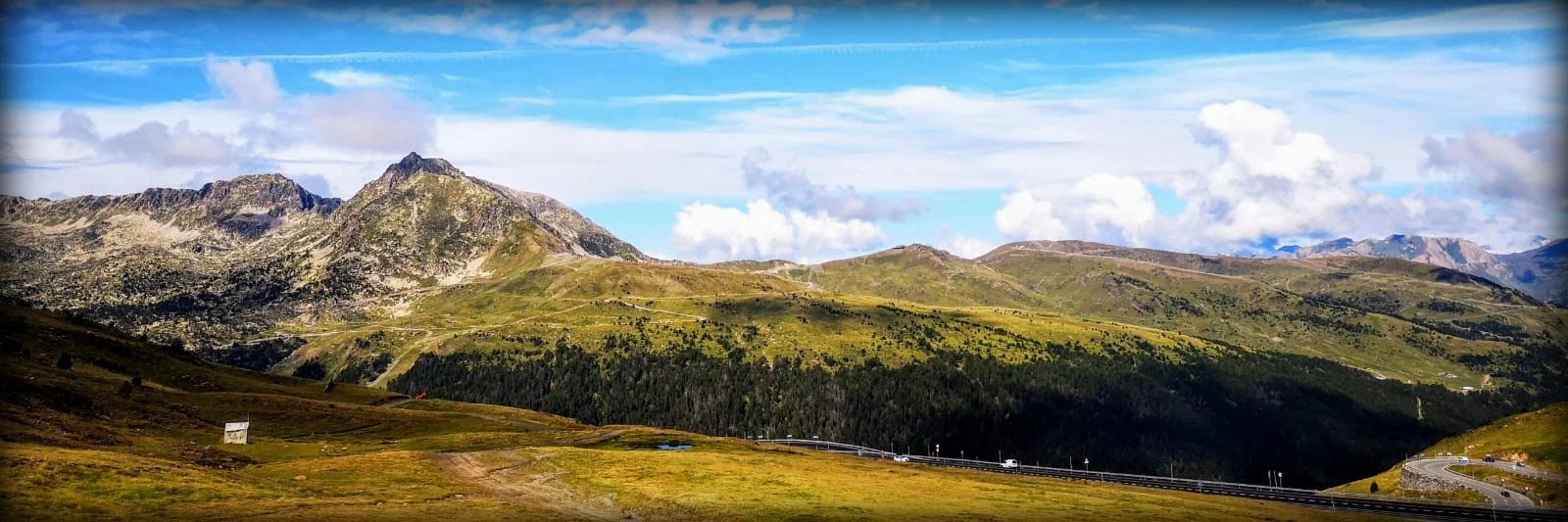 A landscape picture of a mountain valley