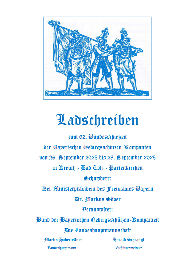 62. Bundesschießen der Bayerischen Gebirgsschützen Kompanien