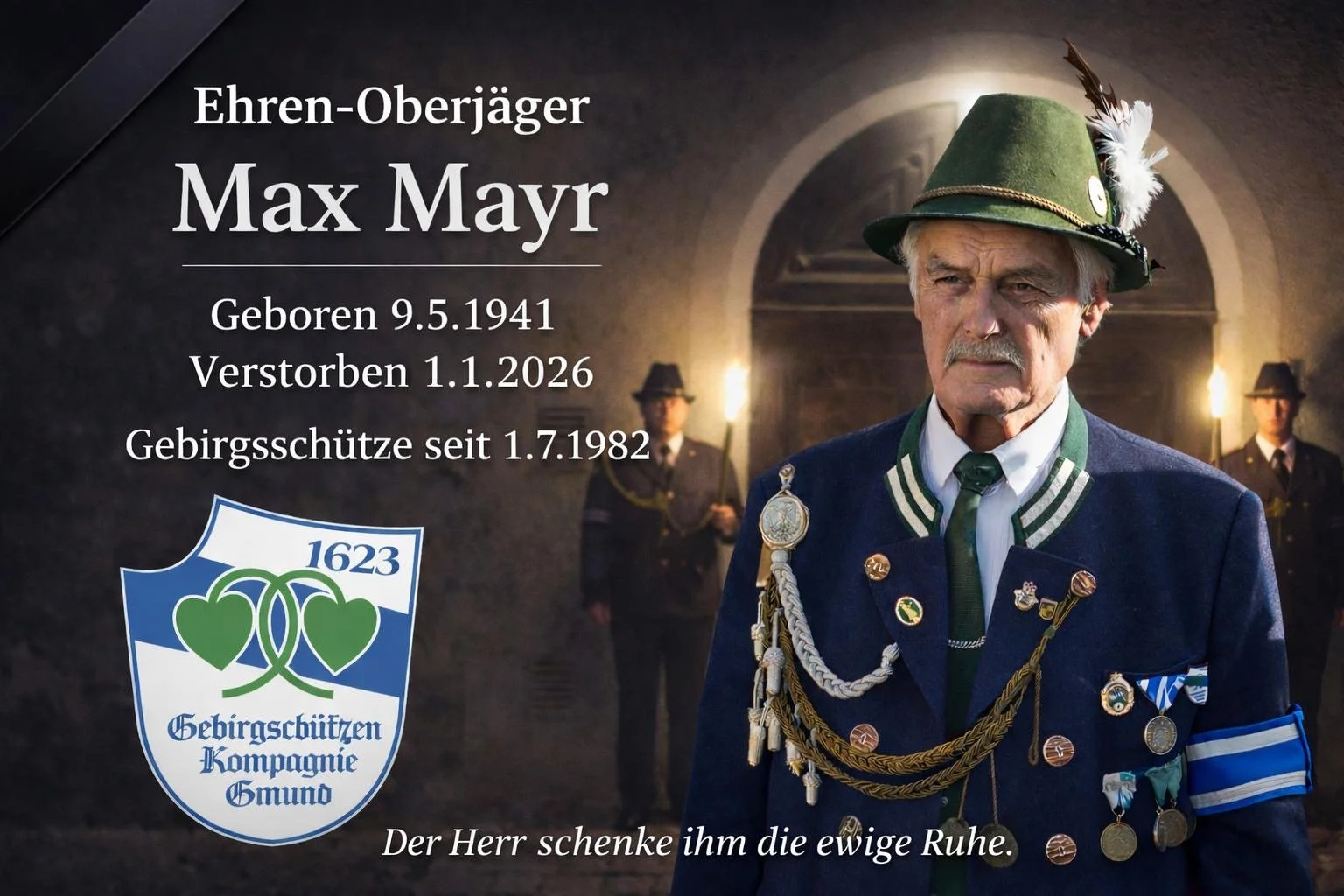 Beerdigung Ehrenoberjäger Max Mayr