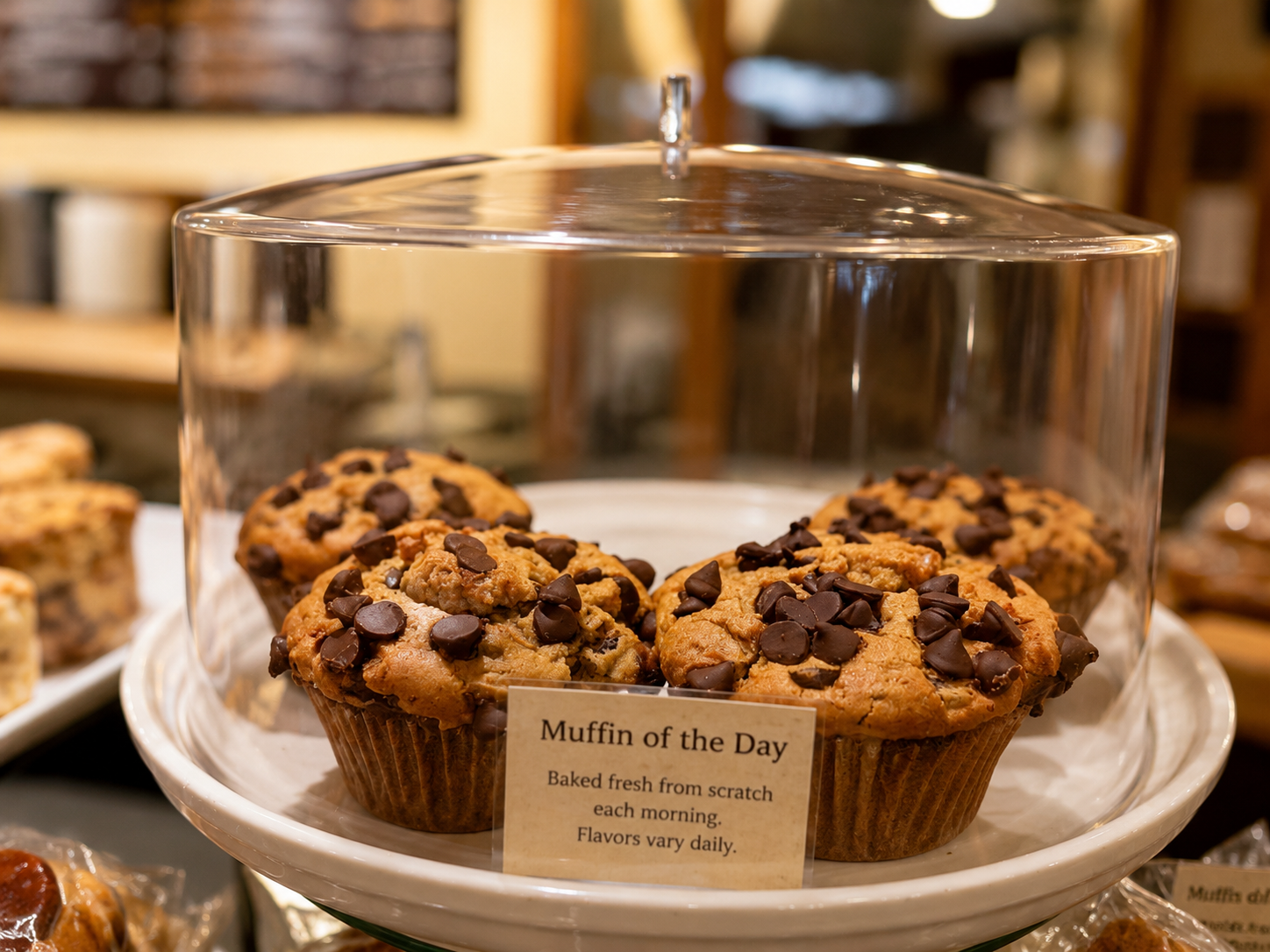 Muffin of the Day, baked fresh from scratch each morning at breathe.