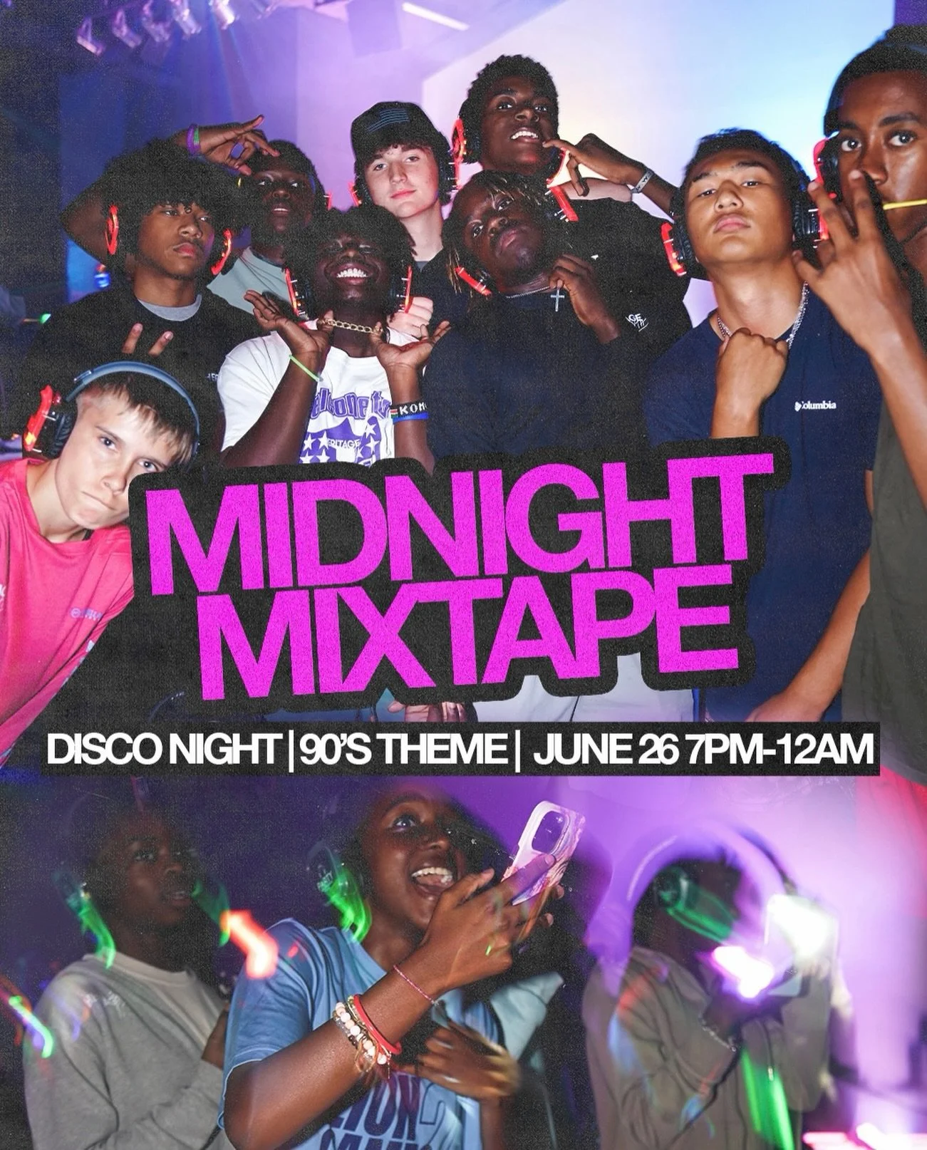 MIDNIGHT MIXTAPE🔥

Get ready for a 90&rsquo;s takeover🕺

🛍️ Thrifting
🍔 Food
🎧 Silent Disco

Also&hellip;
$50 gift card to whoever has the BEST 90&rsquo;s outfit 🏆

📅 June 26
⏰ 7PM&ndash;12AM

Bring your friends, and don&rsquo;t forget to sign