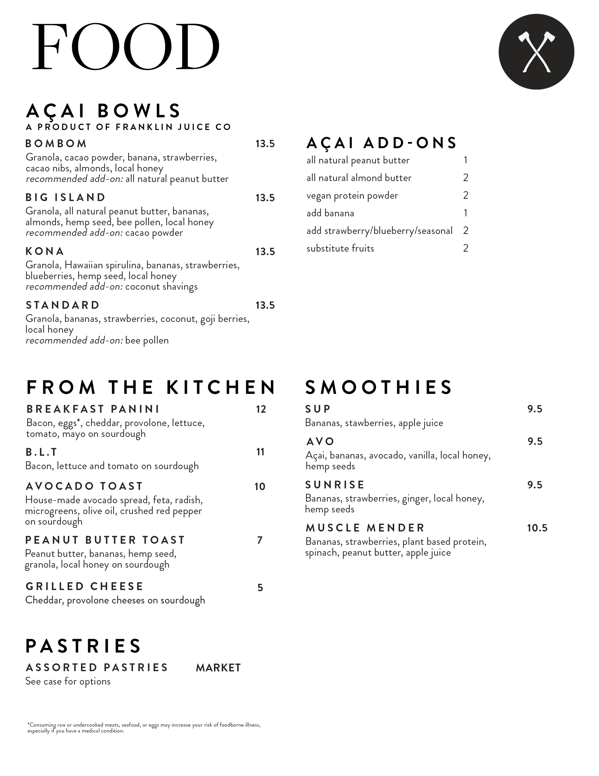 MENU Berry Farms — Honest Coffee Roasters