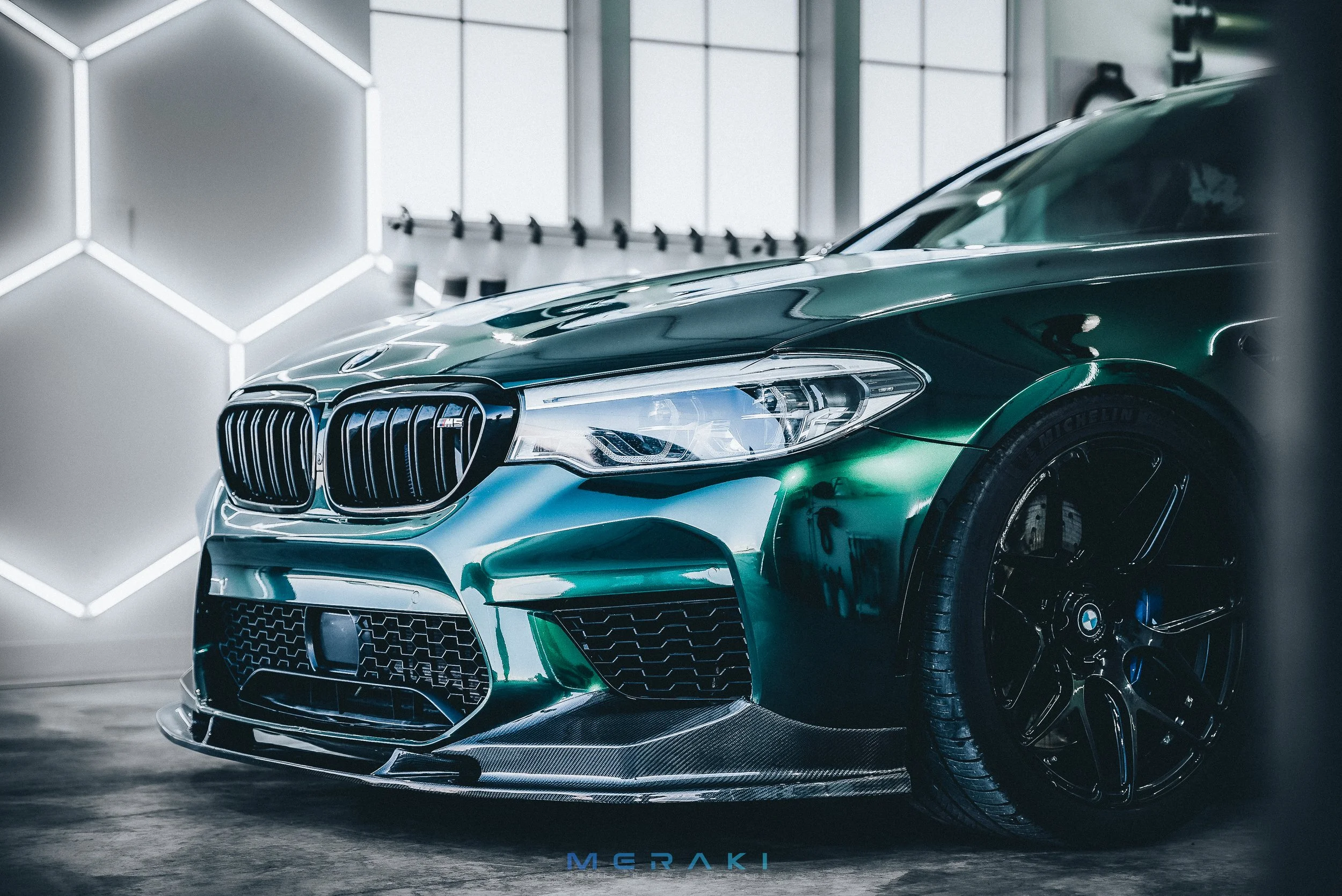 Gloss Metallic Midnight Green Color-Change Wrap | Bmw M5