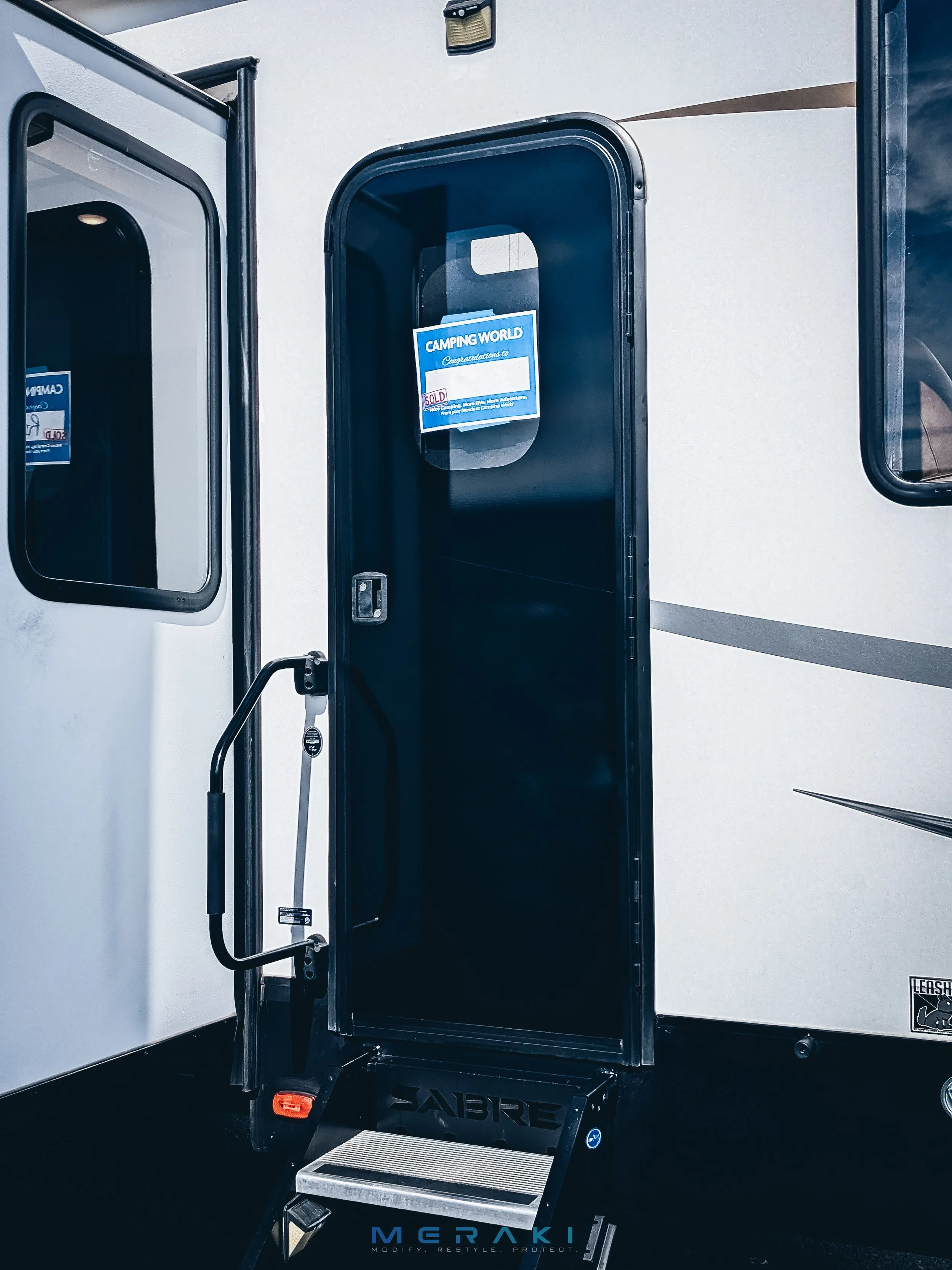Door vinyl Wrap Cover-up | Sabre Motorhome