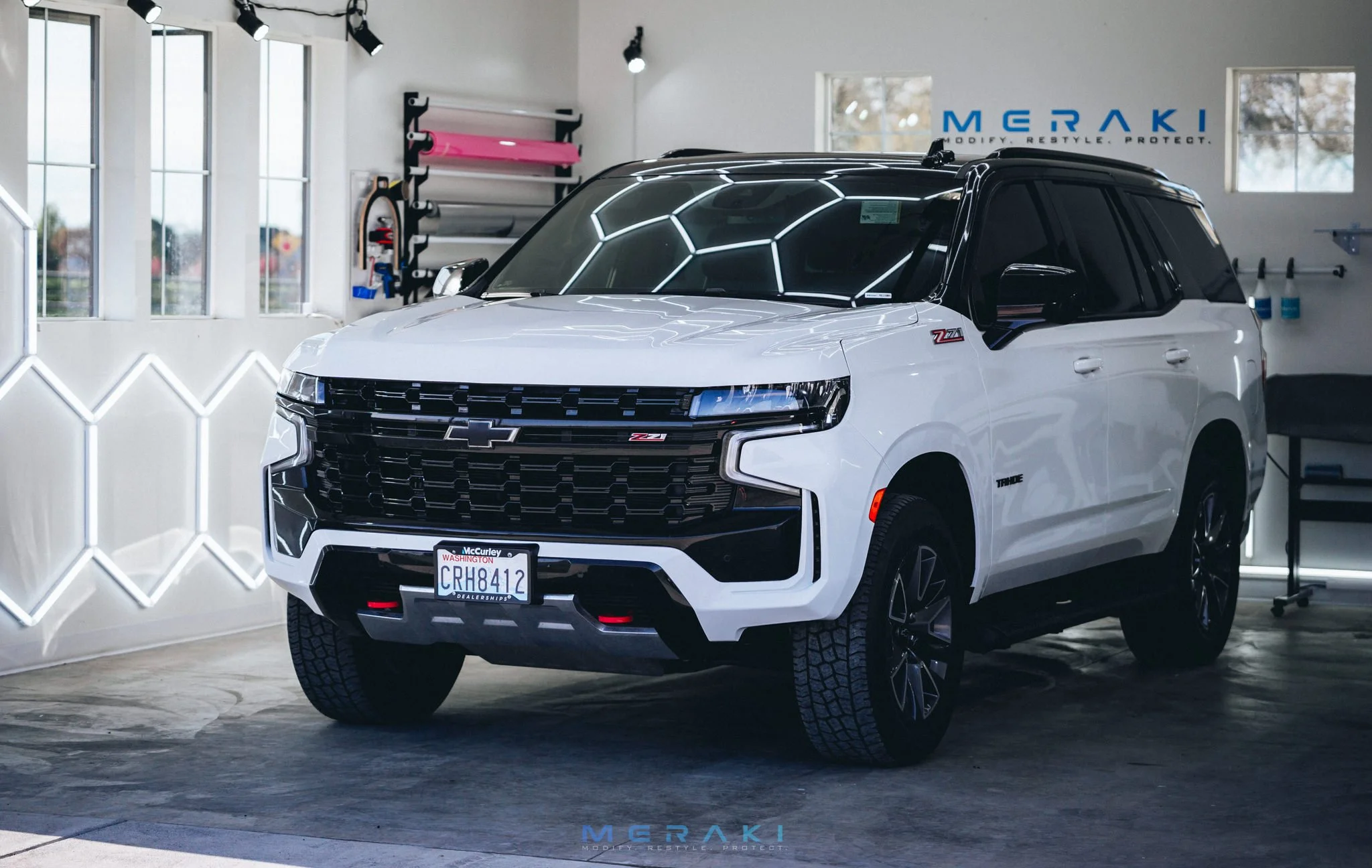 Gloss Black Tuxedo Wrap | Chevy Tahoe