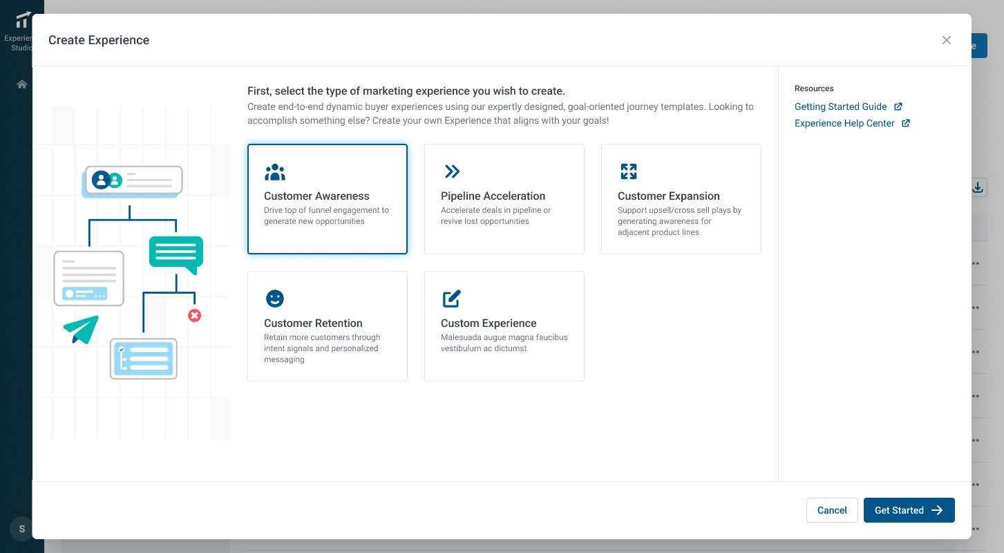 Start with templates based on marketing playbooks.
