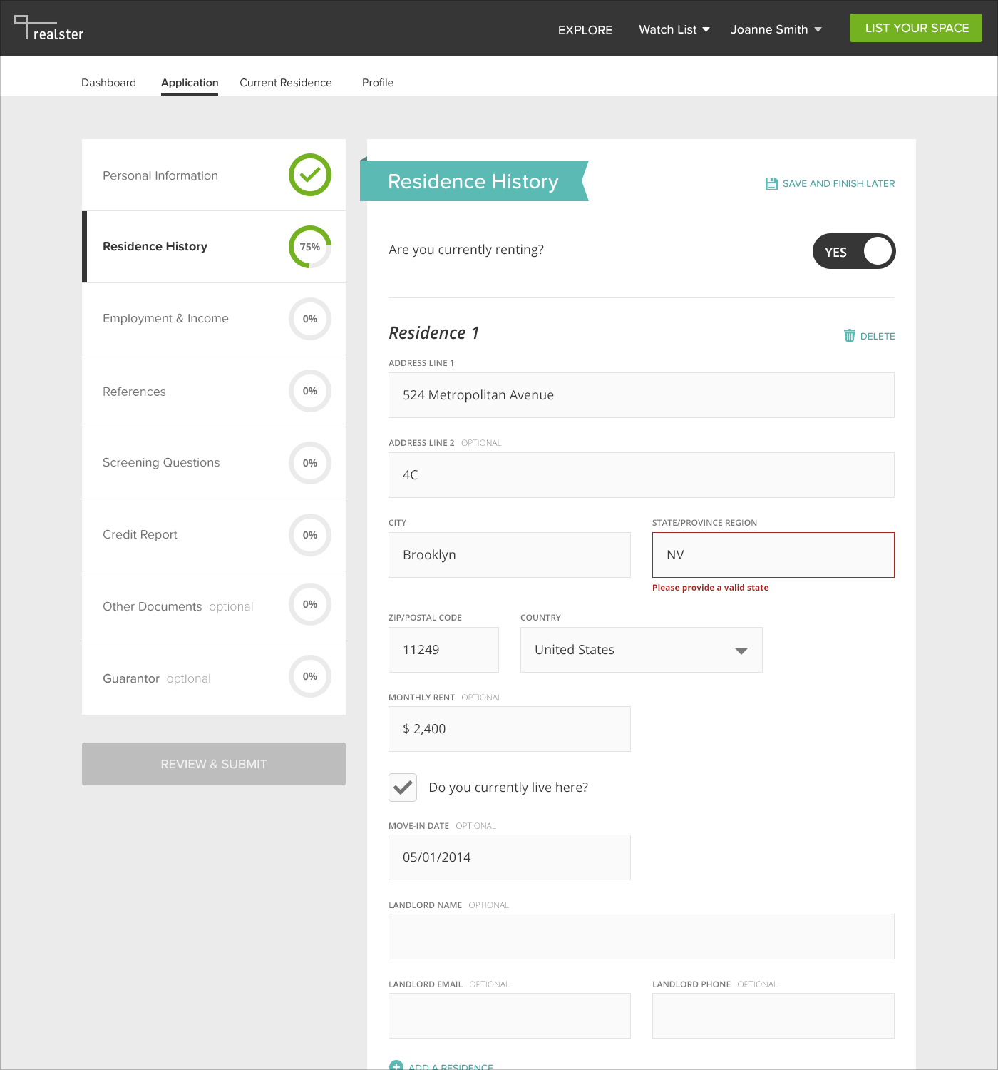 tenant application - error.png
