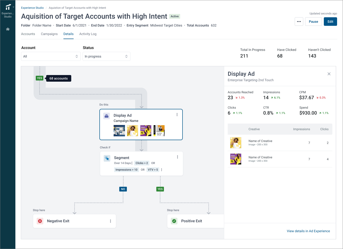 Click on a node to view analytics details.