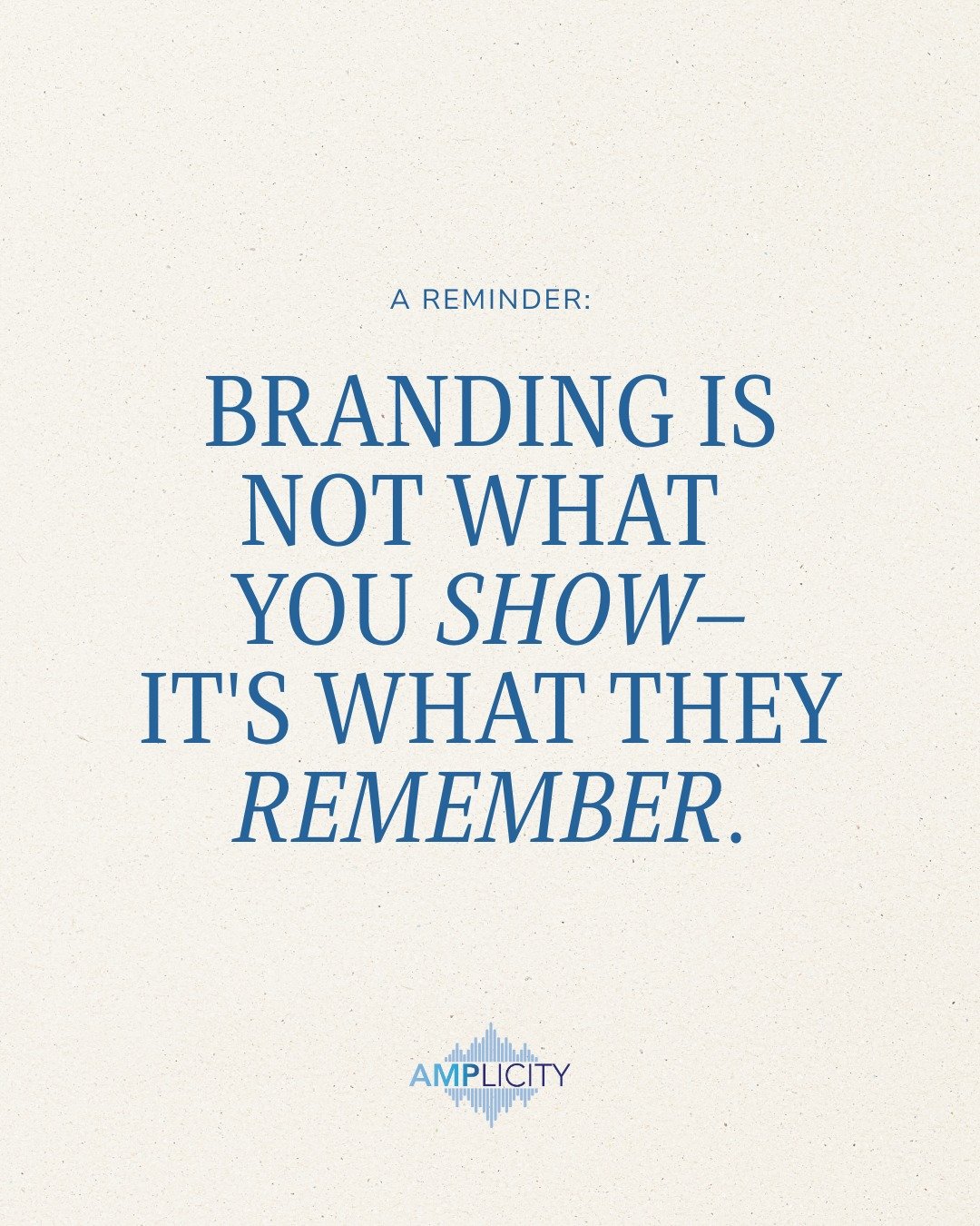 Your brand isn&rsquo;t built by what you post once. It&rsquo;s built by what people feel, recall, and associate with you over time.

At Amplicity, we focus on clarity, consistency, and connection so your message actually sticks, long after the scroll