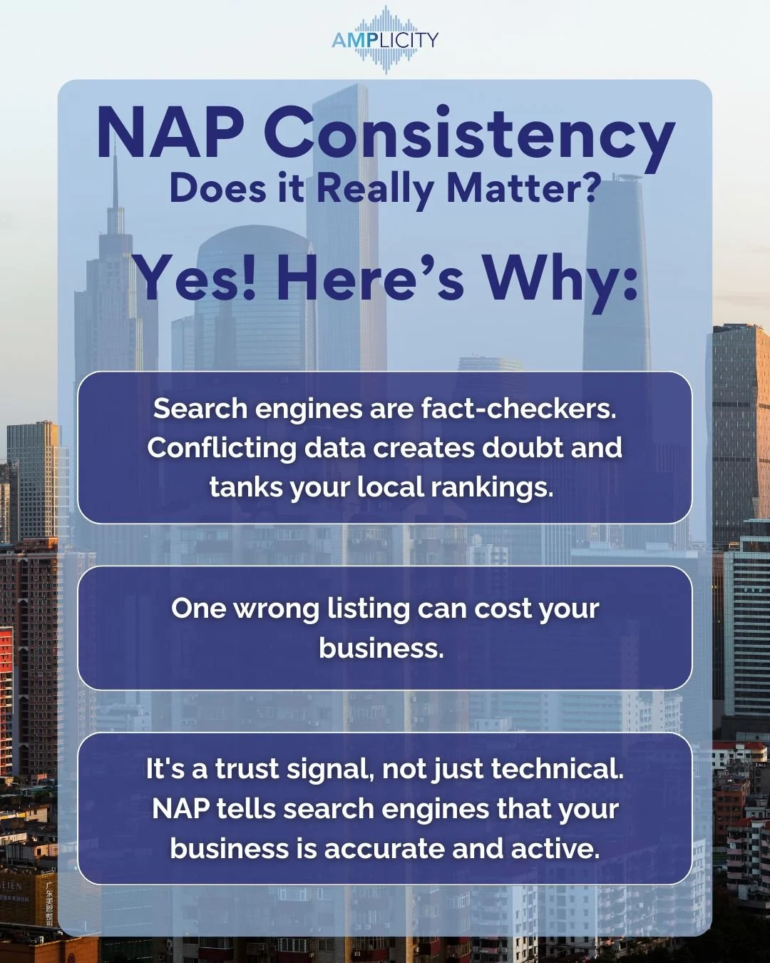If your business shows up differently across the web, ChatGPT, Claude, Gemini, Google it's an problem! 

NAP stands for Name, Address, and Phone number. It sounds simple, but inconsistent NAP data is one of the most common reasons local businesses st