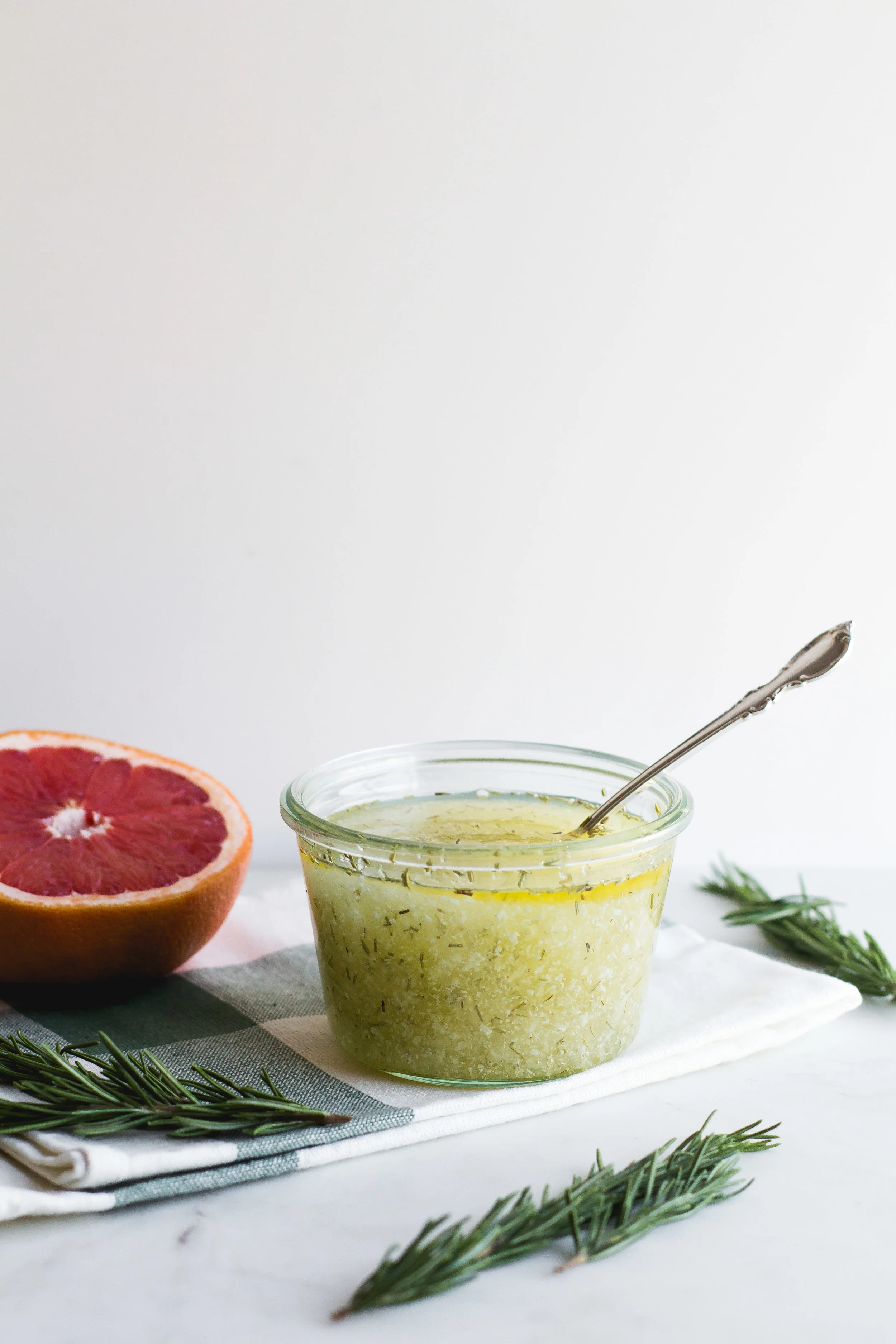 Grapefruit + Rosemary Salt Scrub