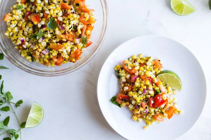 Grilled Corn + Bell Pepper Salad