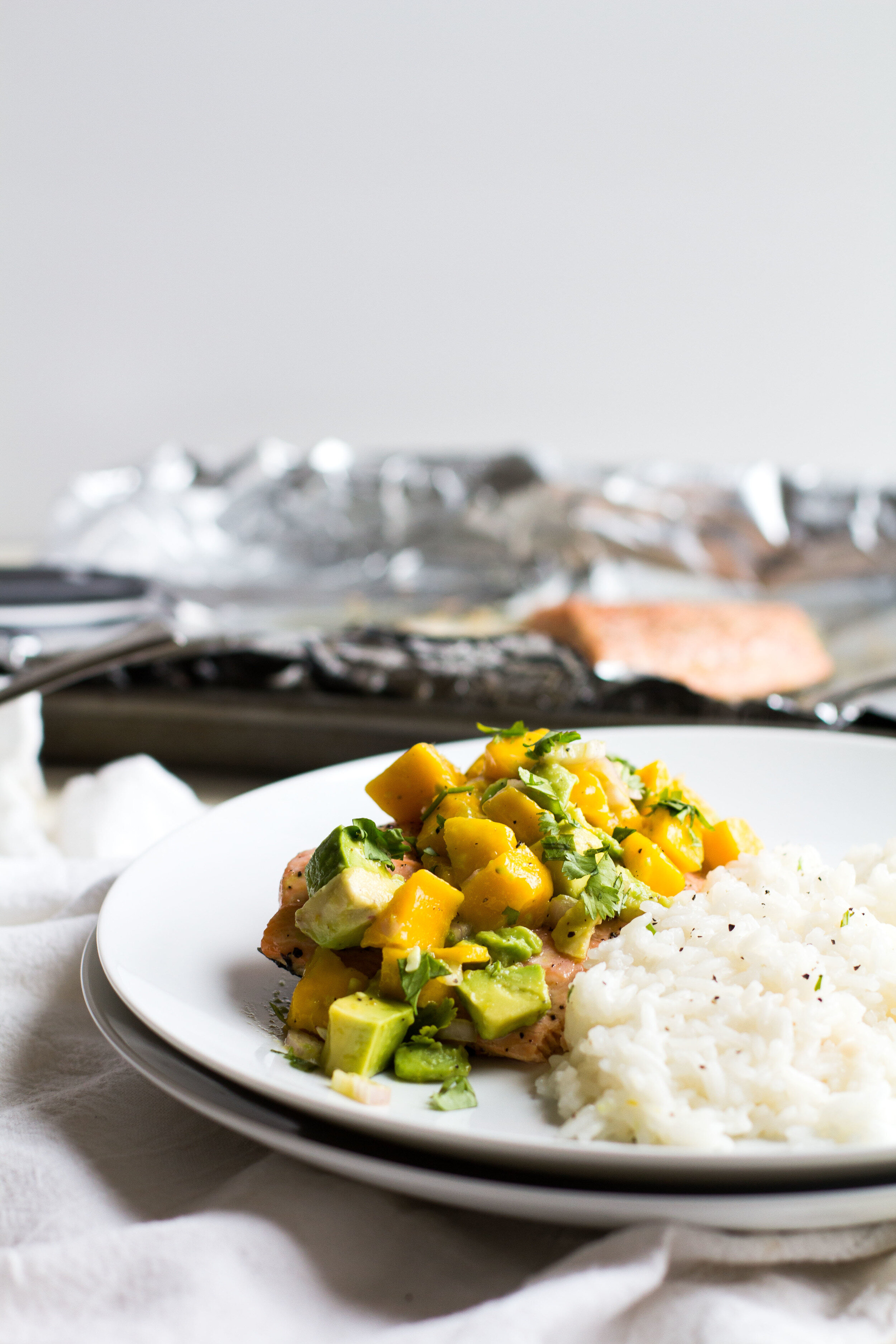 Baked Salmon with Mango-Avocado Salsa — Sarah J. Hauser