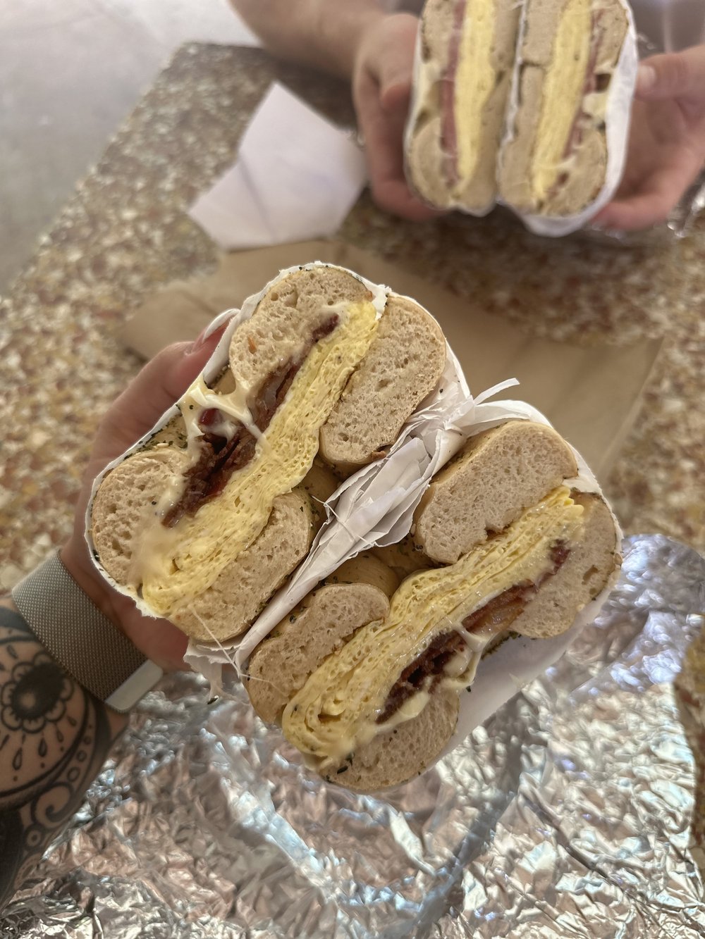 Ate breakfast at Westside Bagel