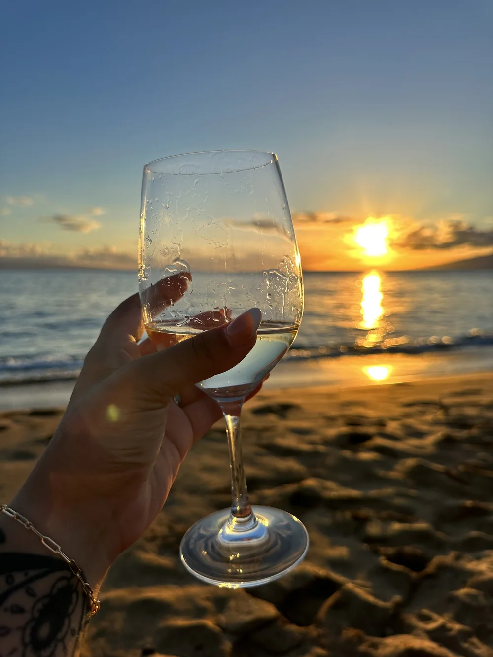 Watching the sunset on the beach