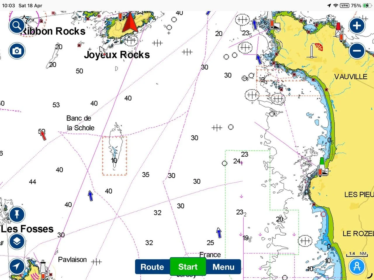 Alderney, a small Island surrounded by big rocks and fast tide races.