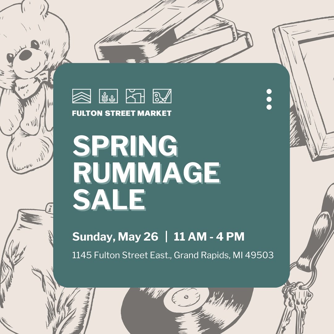 Who&rsquo;s ready to Rummage?🤪

On Sunday, May 26th, from 11 AM to 4 PM, shop with dozens of community members at our Annual Spring Rummage Sale!

Rummage Sales at Fulton Street Market are an eclectic blend of garage sales, flea markets, thrift stor