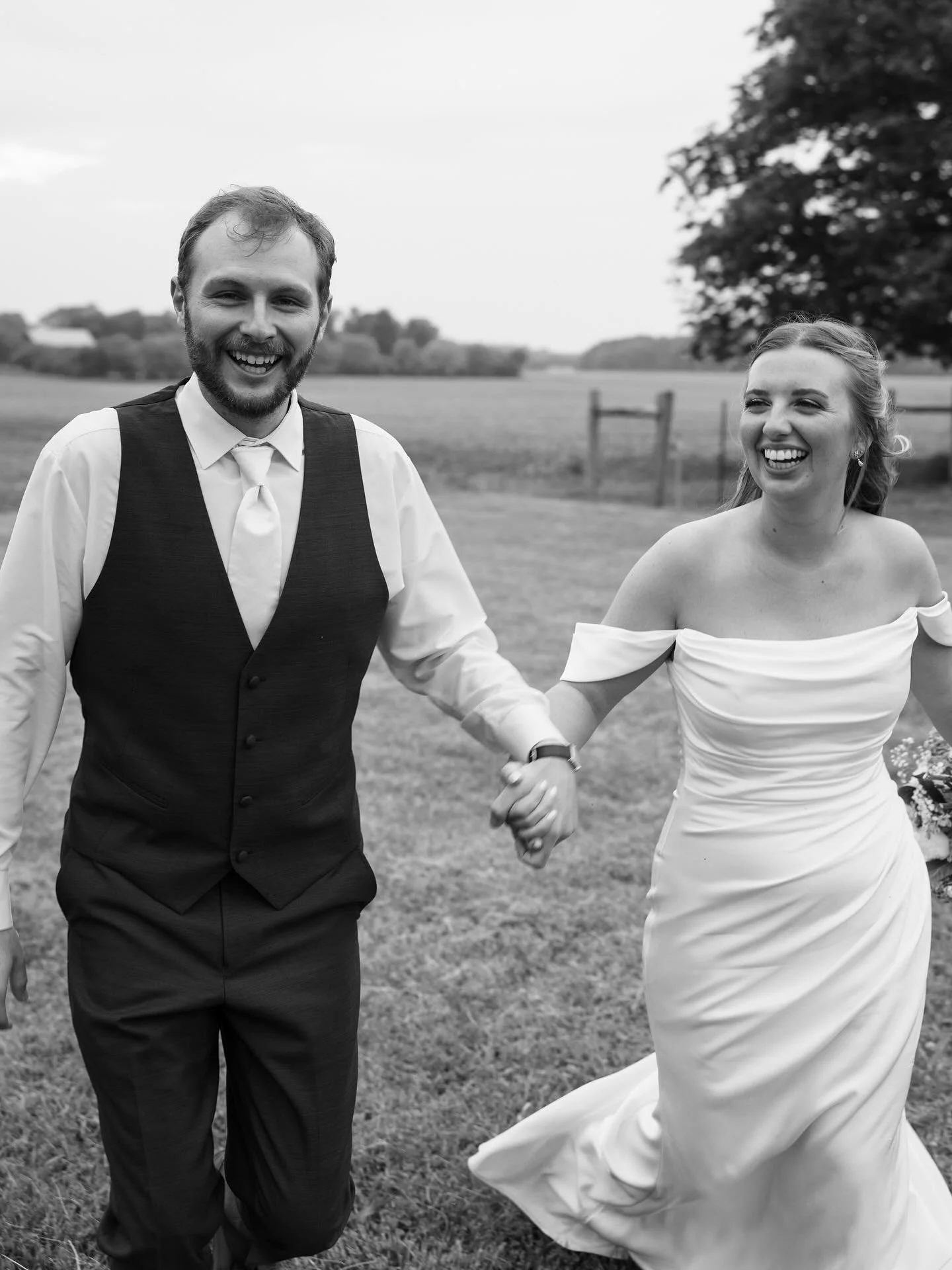 The Waggoners! ✨ High school sweethearts turned husband and wife. After 8.5 years together, Trevor &amp; Mica had the most joyful summer wedding. Their families and friends were so ready to celebrate this long-awaited day!