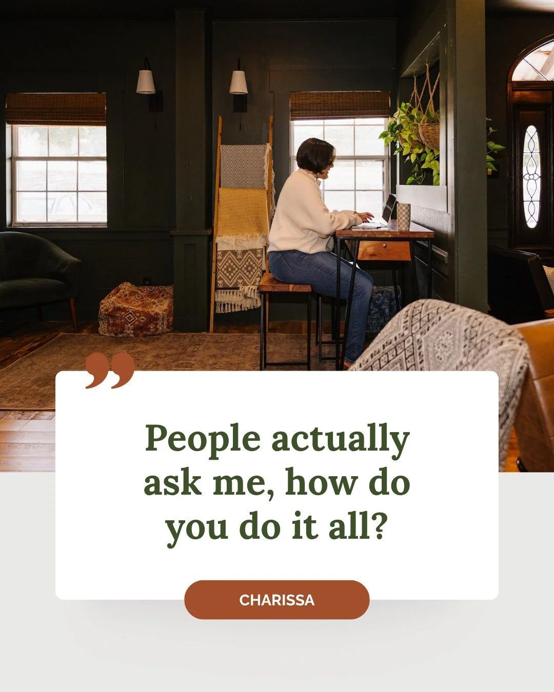 One of my favorite client transformations came with this realization:

&ldquo;Since working with Tracy, I have successfully raised my prices, taken hours out of my weekly schedule, and people have actually asked me, &lsquo;How do you do it all?&rsquo
