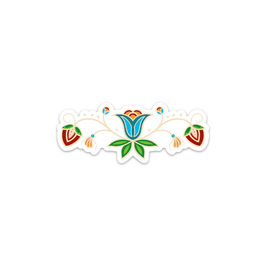 Ojibwe Floral Horizontal Vinyl Sticker