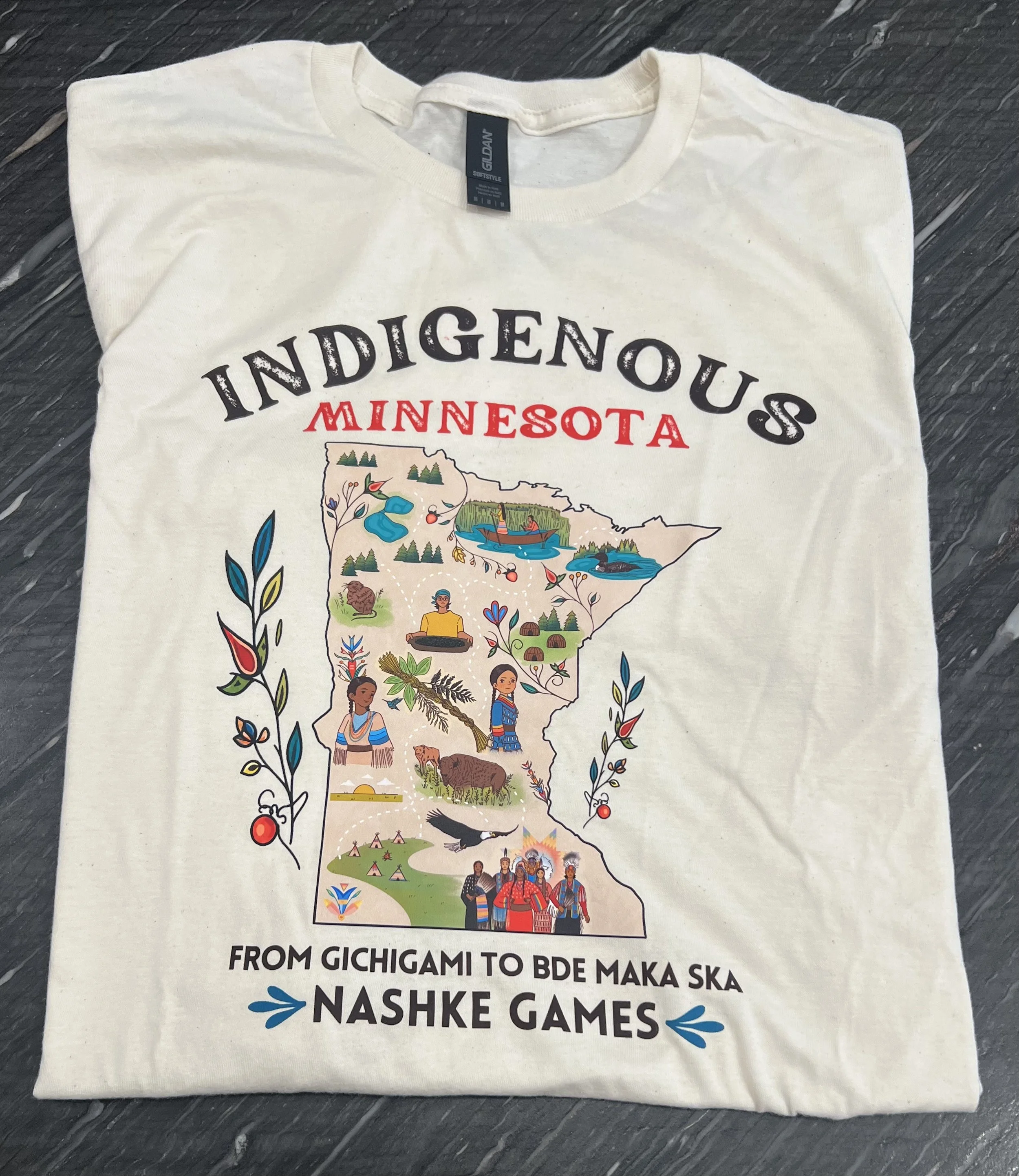 indigenous minnesota t shirt folded.jpg