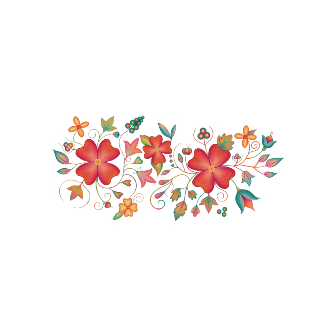 Ojibwe Red Floral Vinyl Sticker