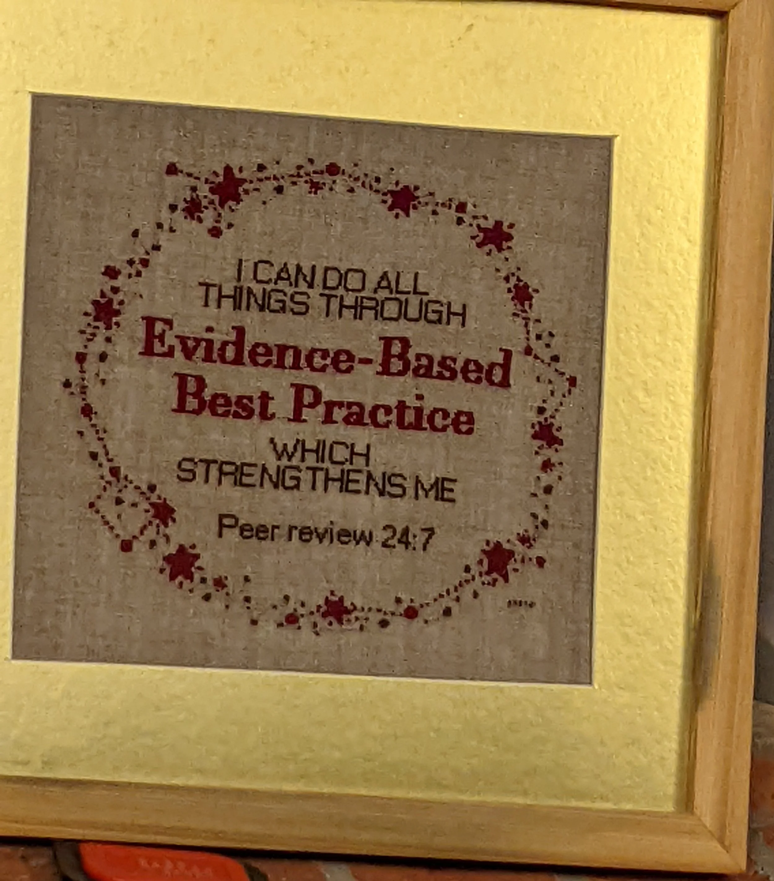 Cross-stitched quote using pattern from Lela + Co Westcoast Design