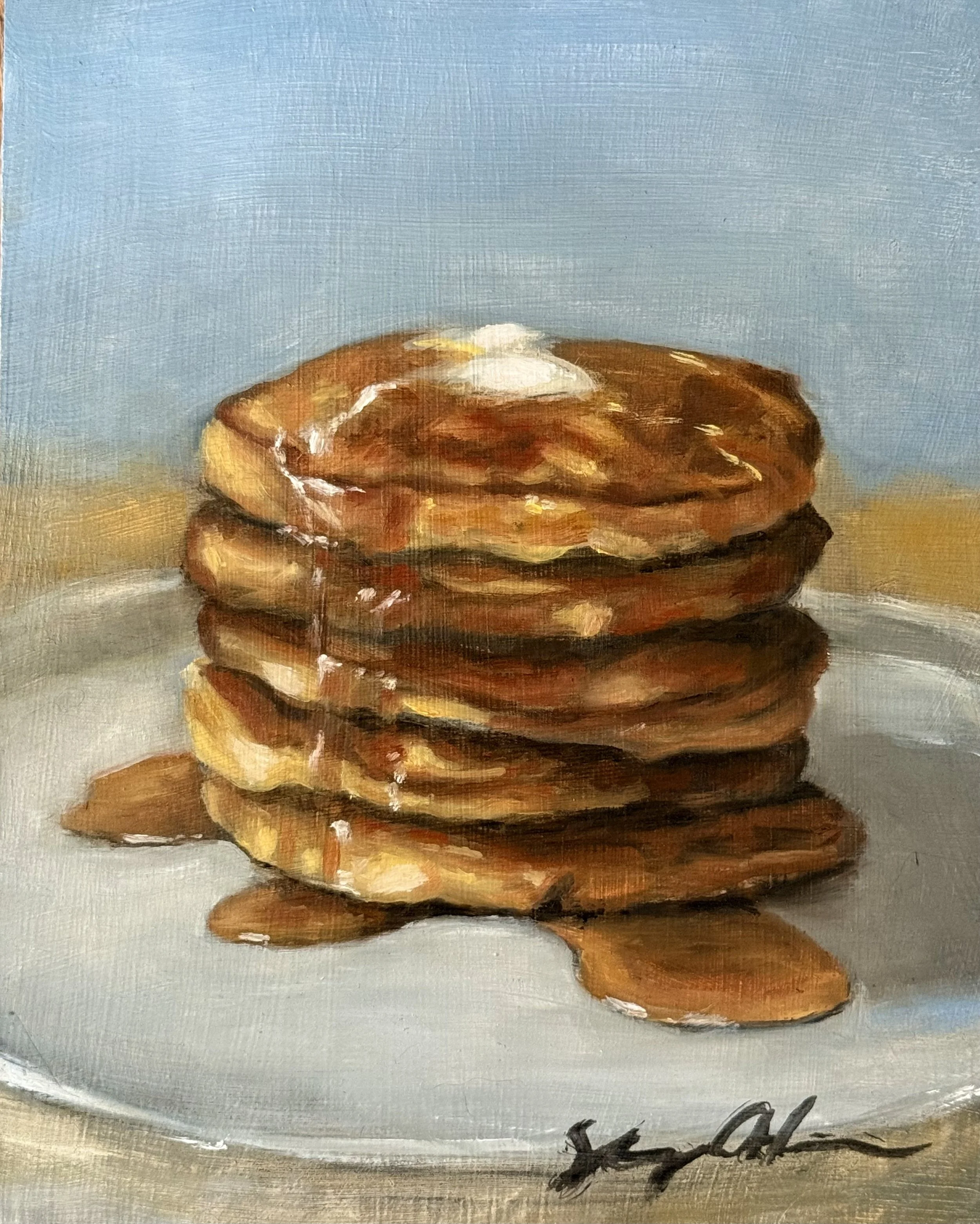 Pancakes
oil on wood panel