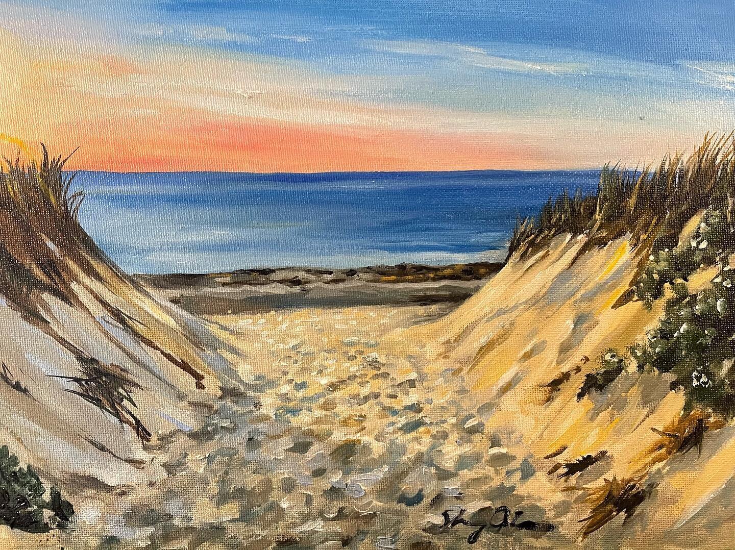 Cape Cod memories on a rainy Sunday in New Jersey. #oilpainting #lanscapepainting #duckharbor #wellfleet #beachlife #thegoldenhour #sunset #femaleartist #artistsoninstagram #capecod