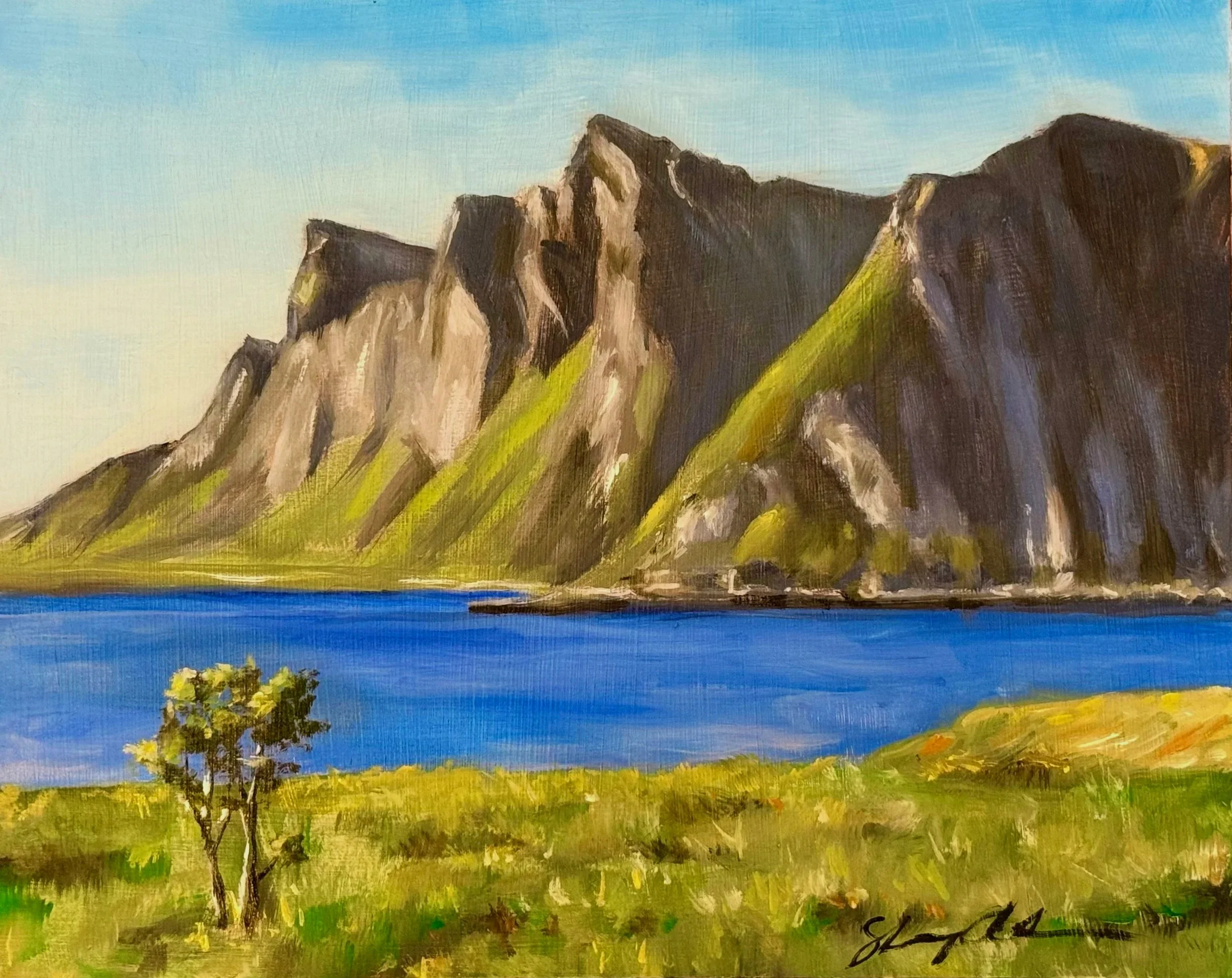 Lofoten, Norway / oil on wood panel