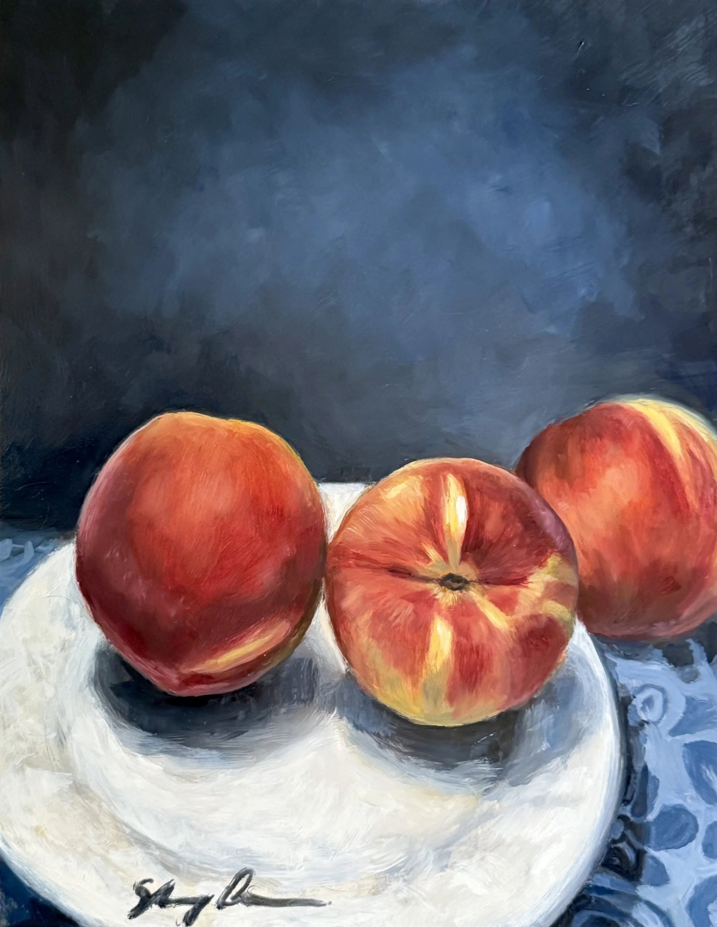 Peaches - oil on panel