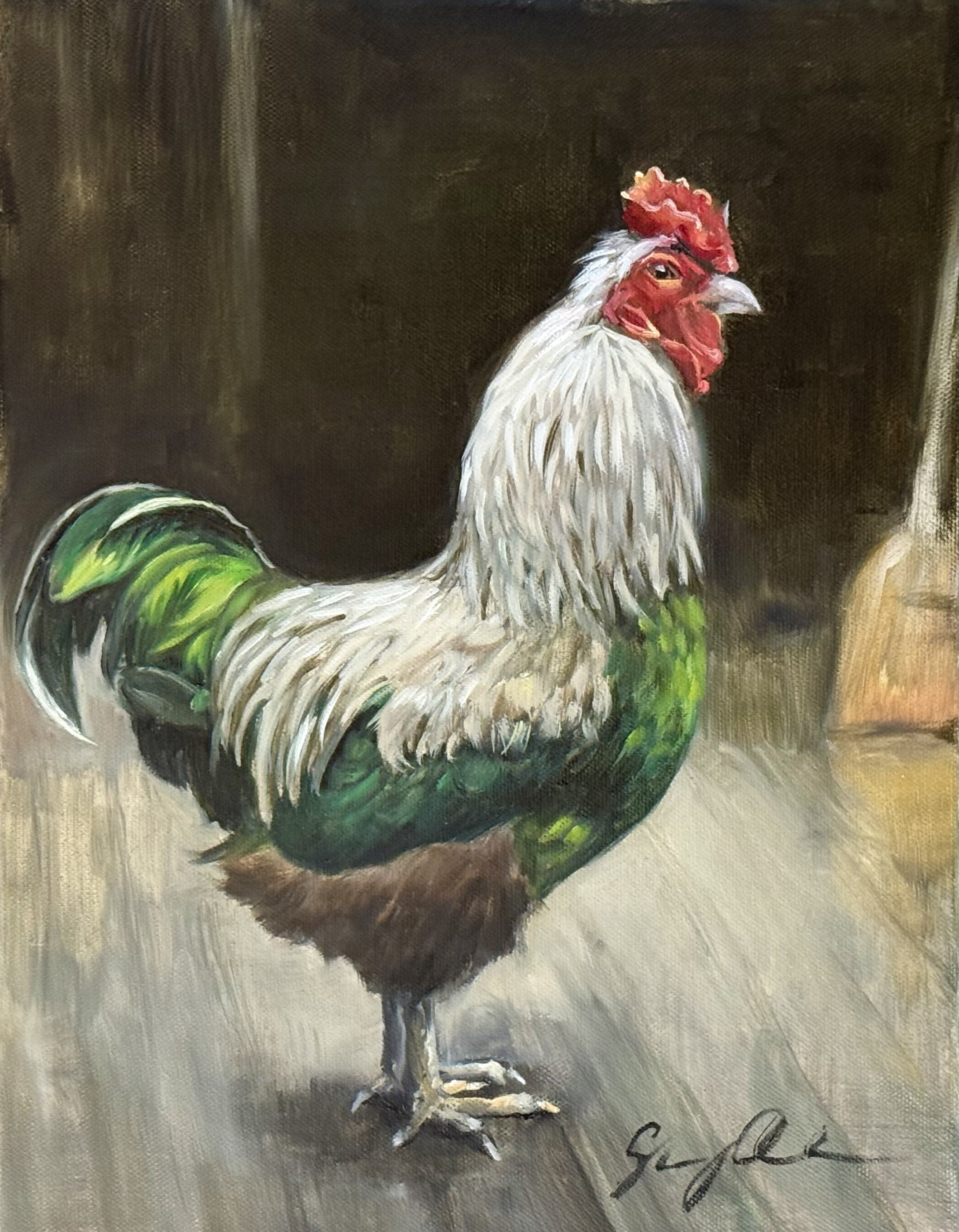 Rooster / oil on canvas