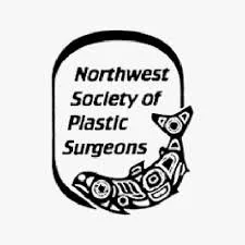 Logo of the Northwest Society of Plastic Surgeons featuring a stylized snake wrapped around a speech bubble.