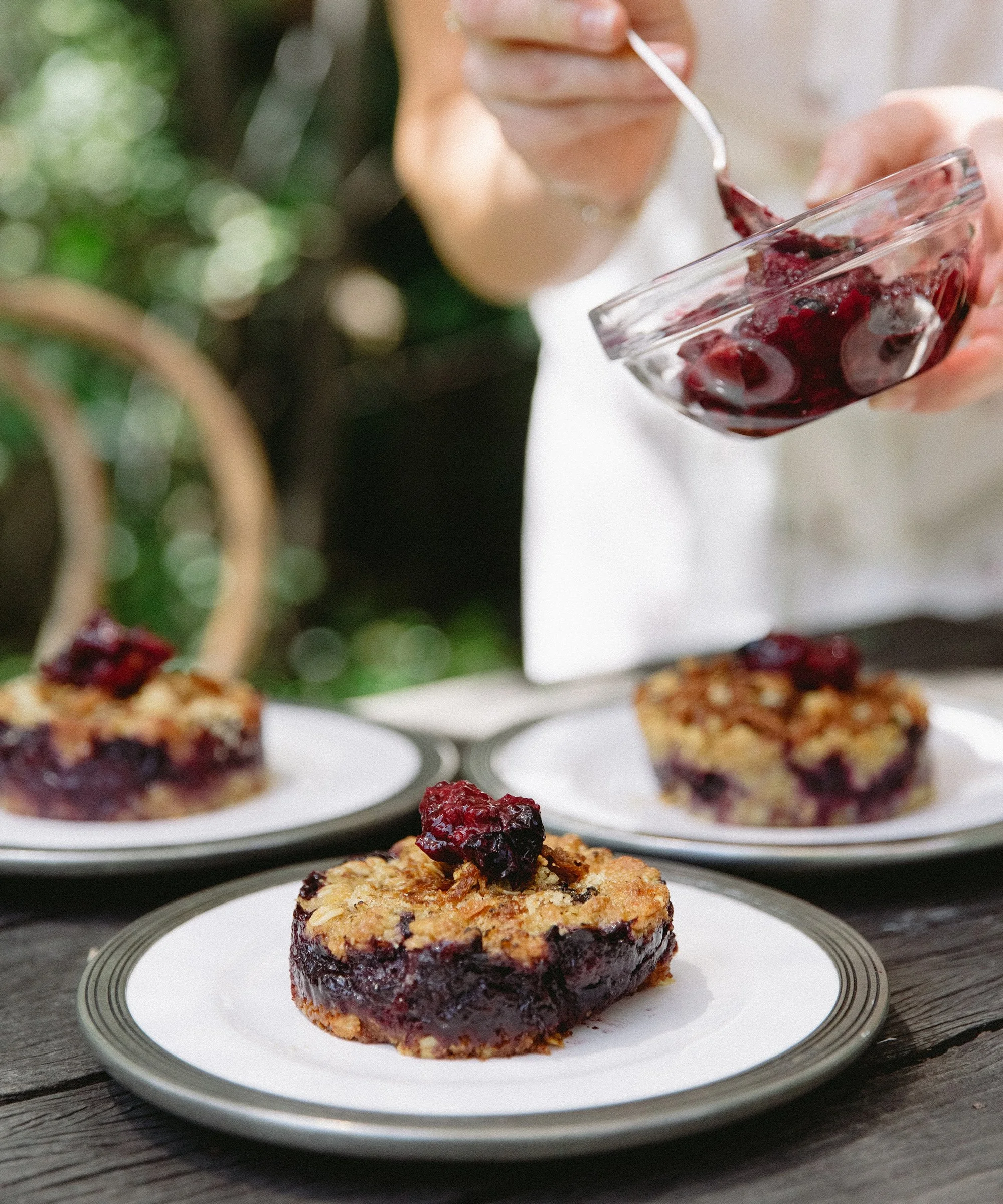 Oat Berry Crumble with Orange Blossom Whipped Cream