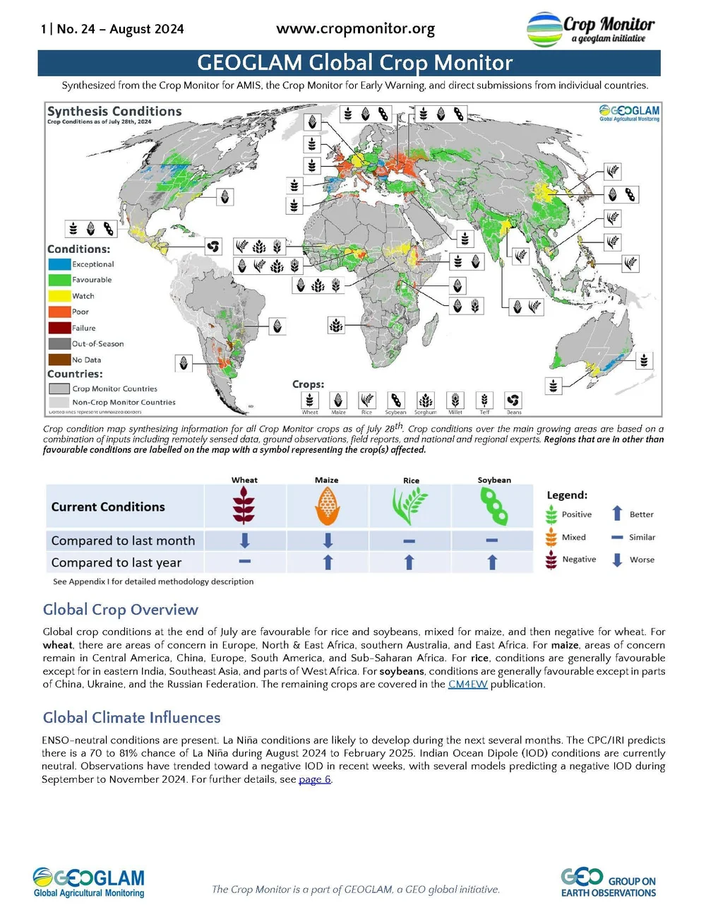 Global Crop Monitor — GEOGLAM Crop Monitor