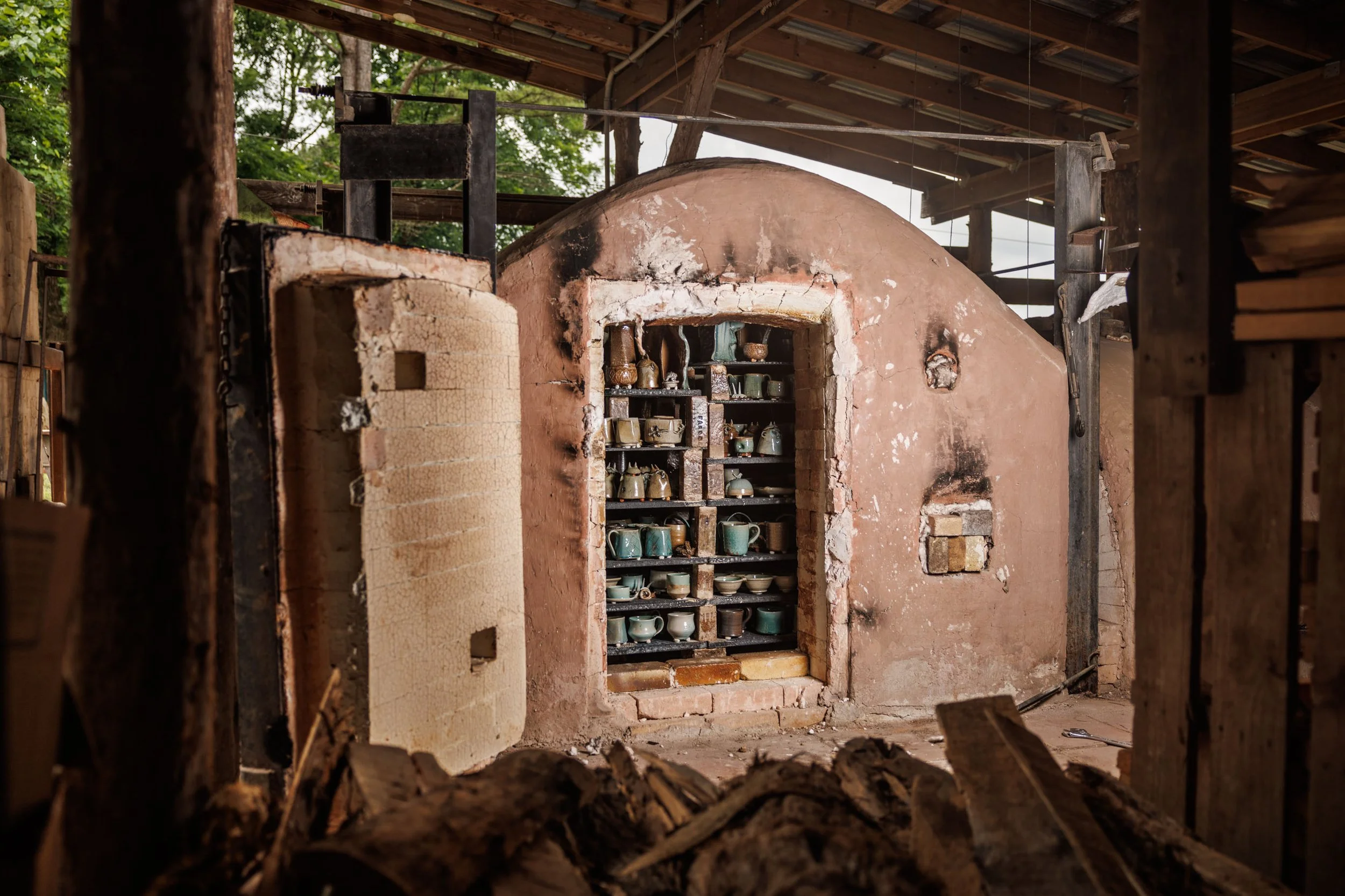 Salt/soda chamber of the kiln