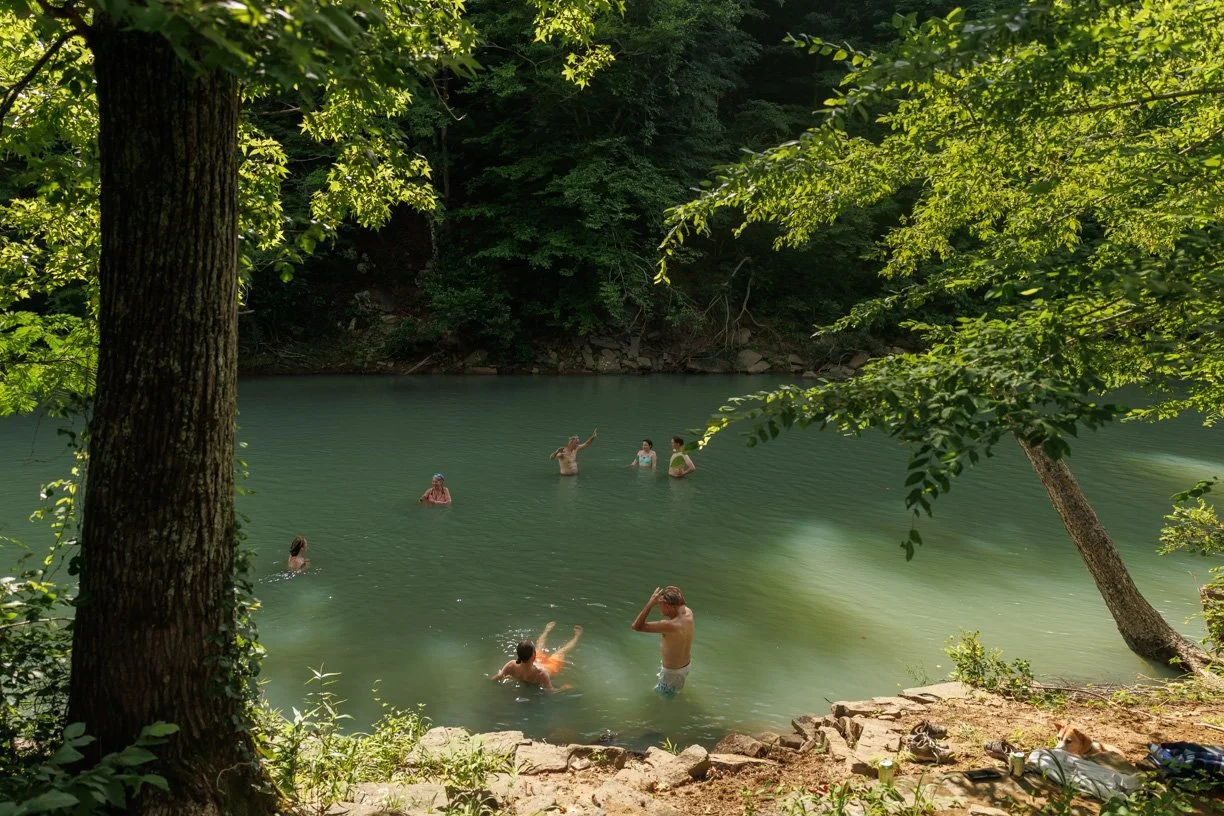 Potters swimming in the Little Mulberry Creek.