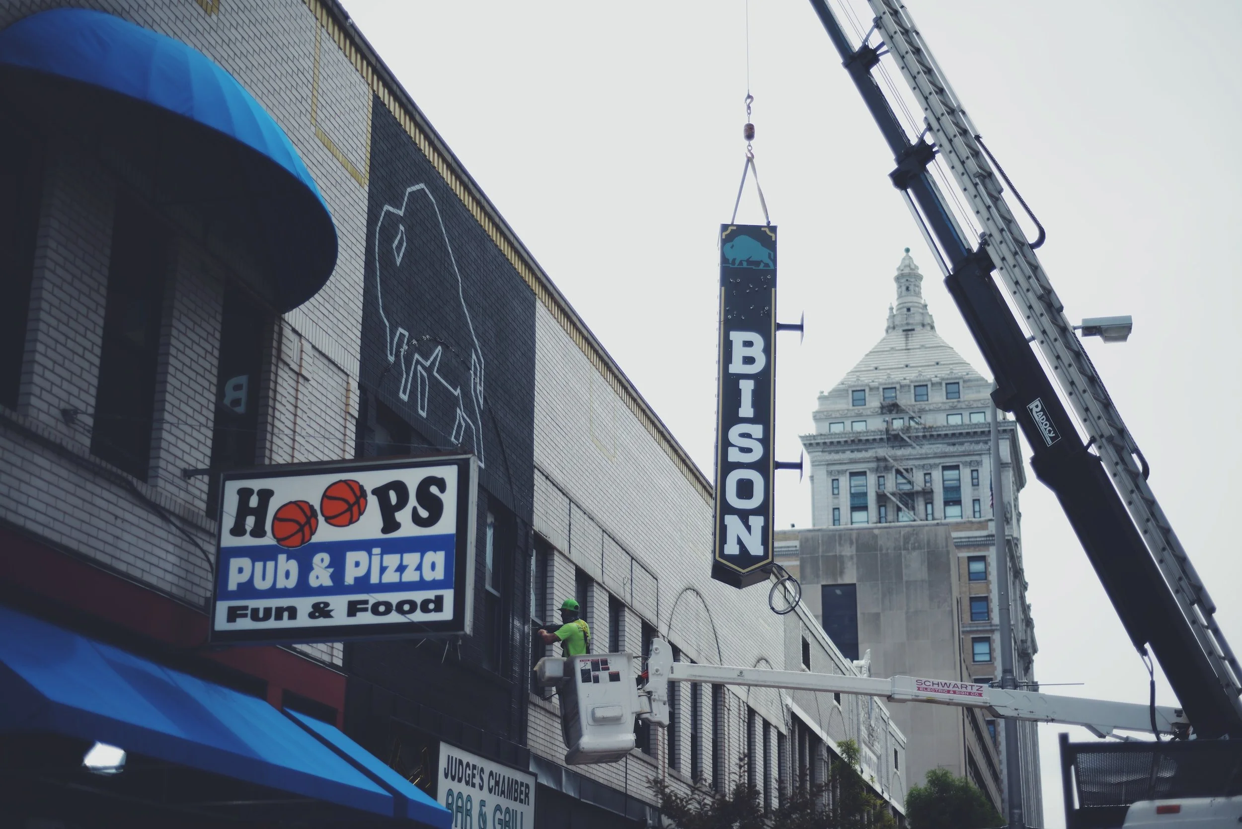 NEON BISON SIGN INSTALL JACOBREINHOLDT.COM.JPG