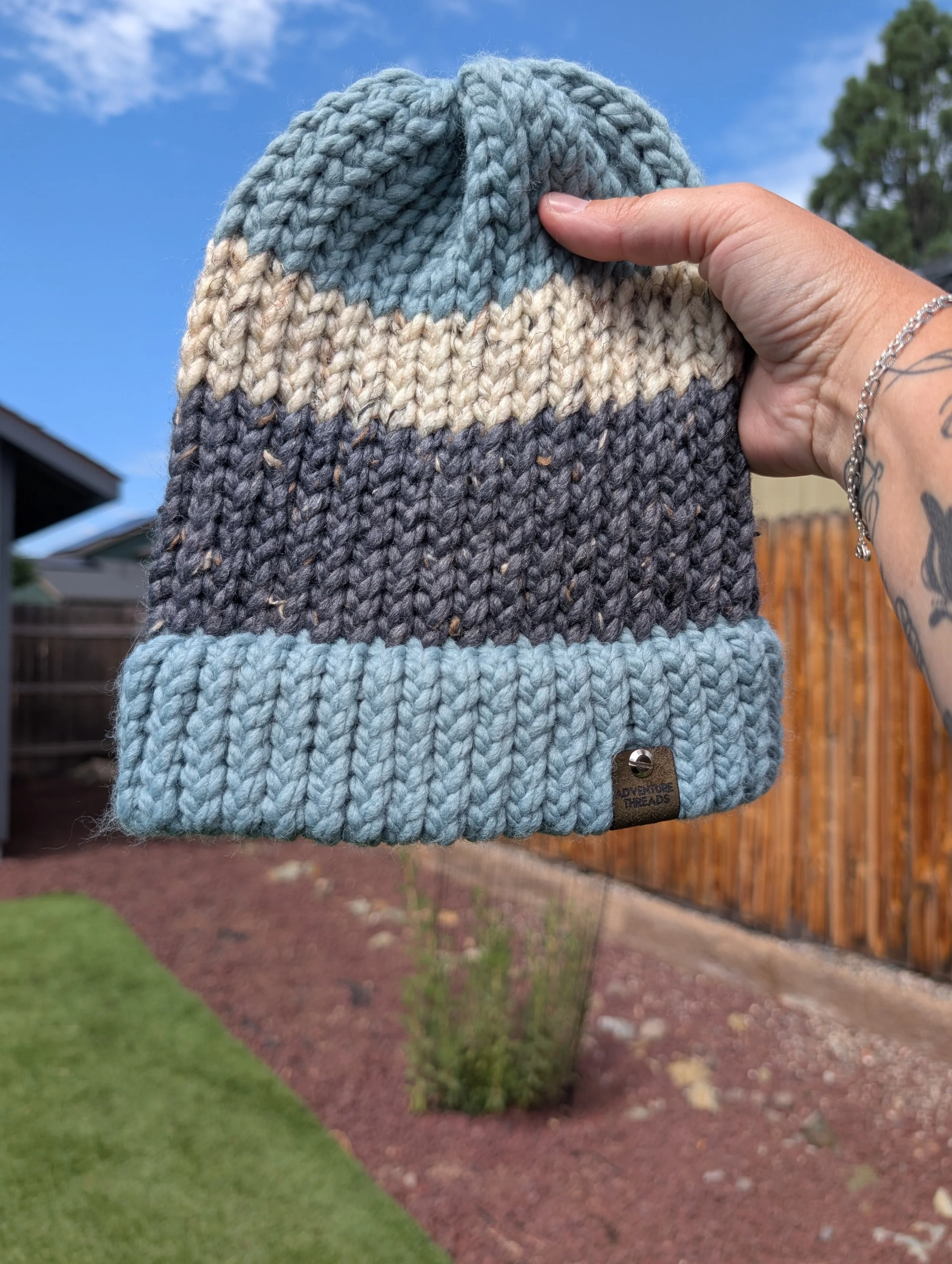 The Faux-White Speckled, Blue & Grey