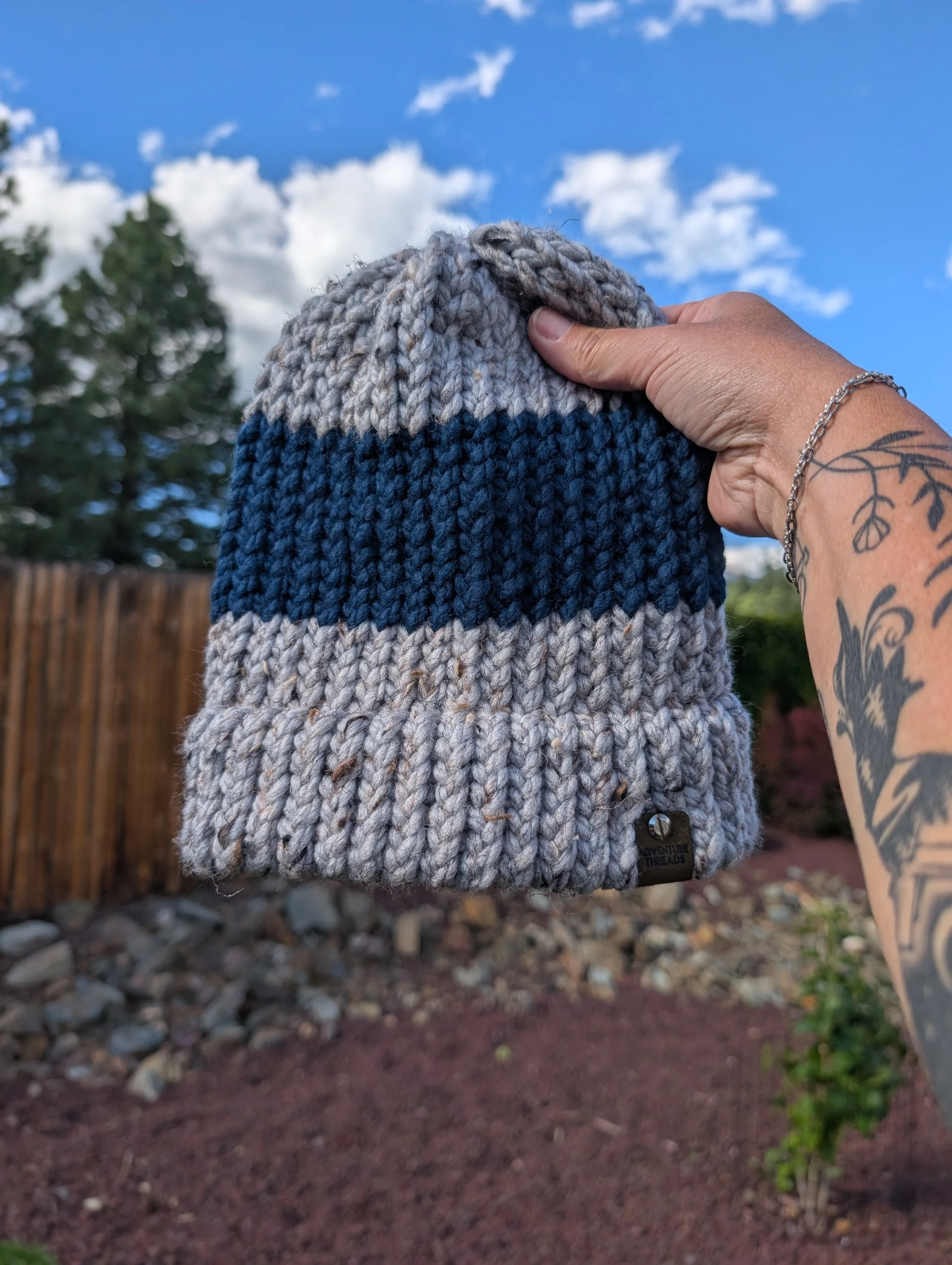 The Faux-White Speckled & Blue