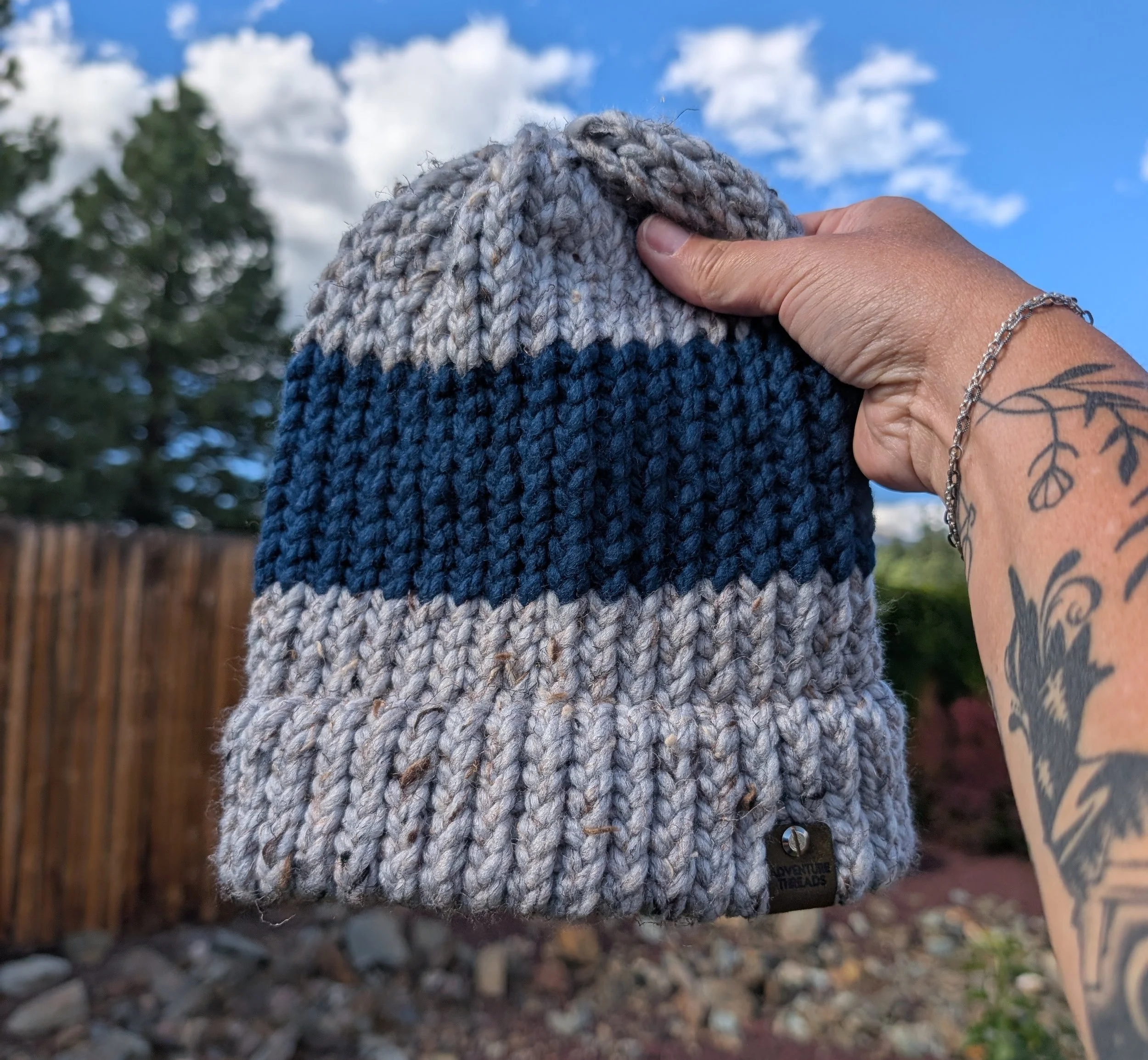 The Faux-White Speckled & Blue